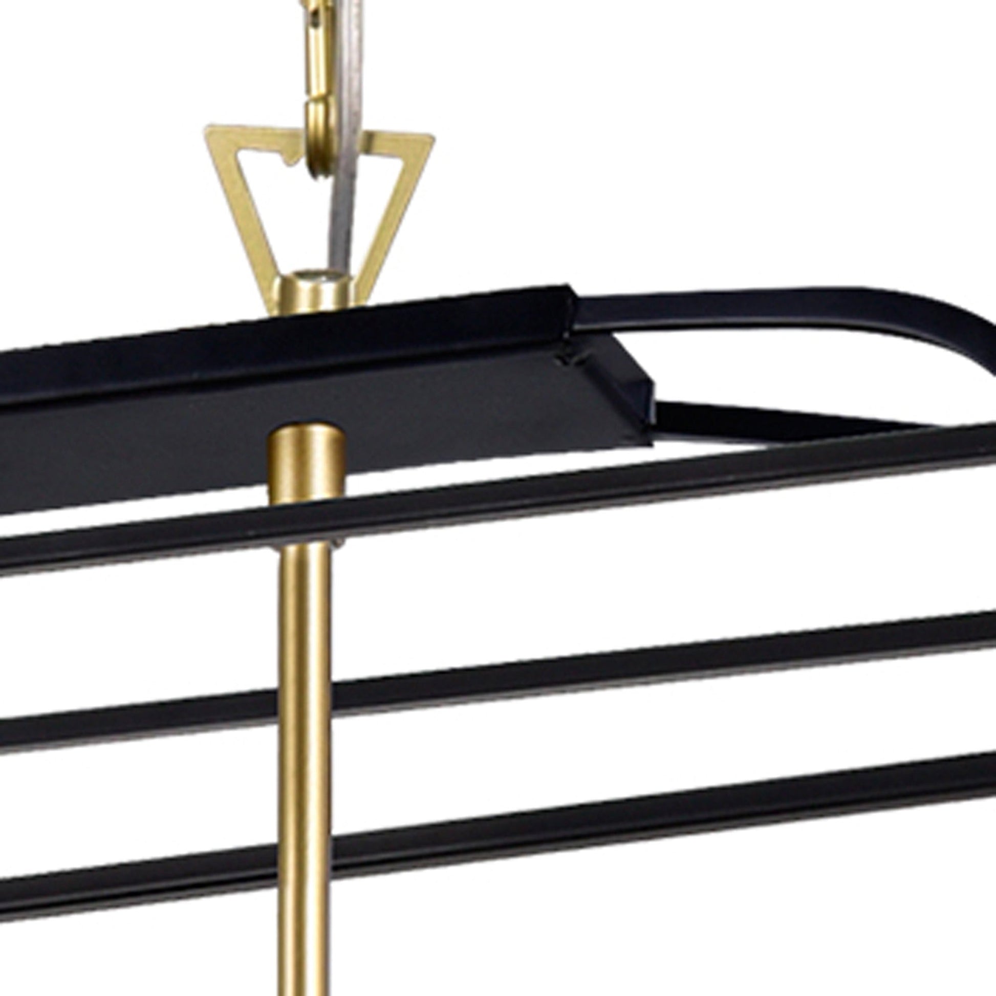 Tudor 6 Light 36in Satin Gold & Black Chandelier - CWI Lighting