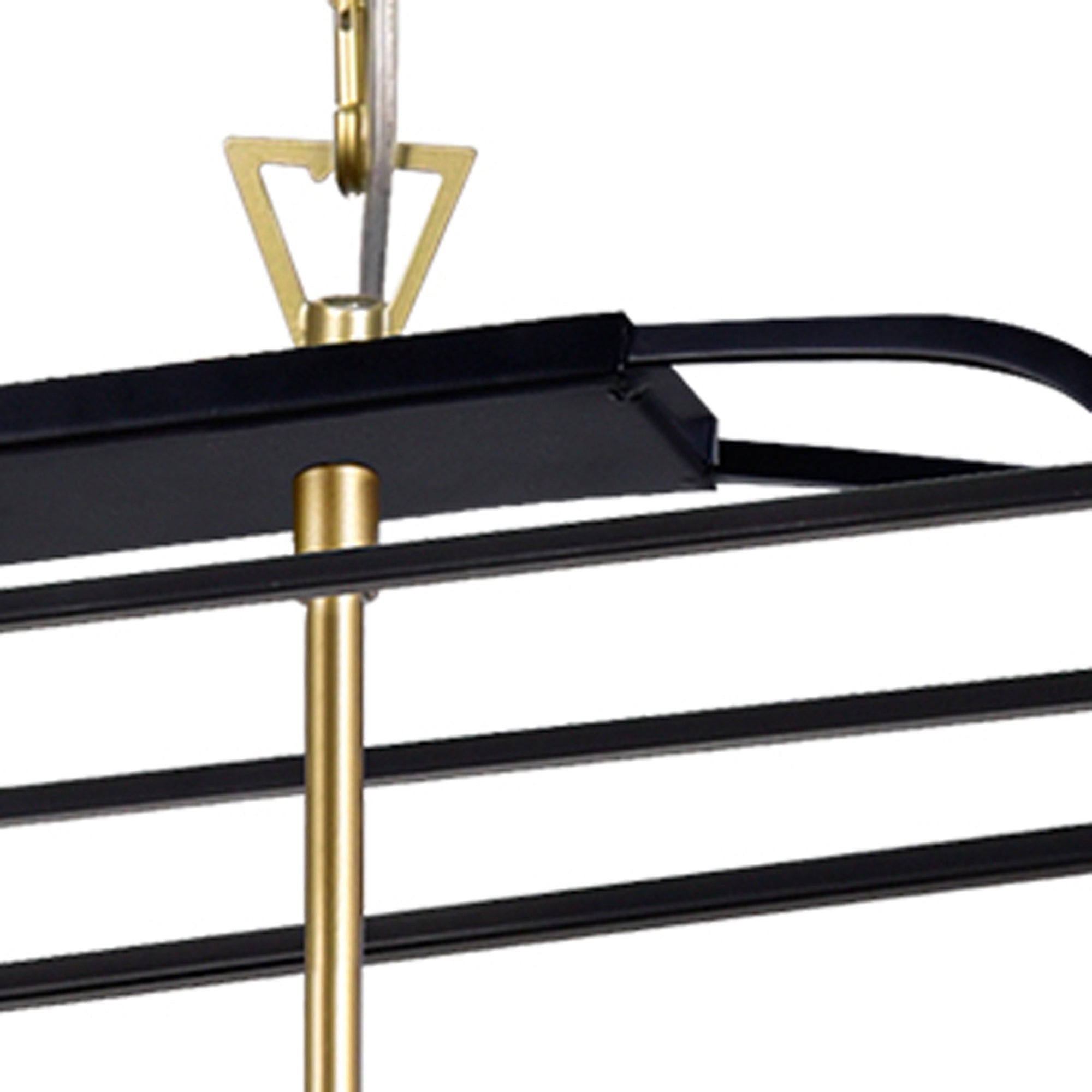 Tudor 6 Light 36in Satin Gold & Black Chandelier - CWI Lighting