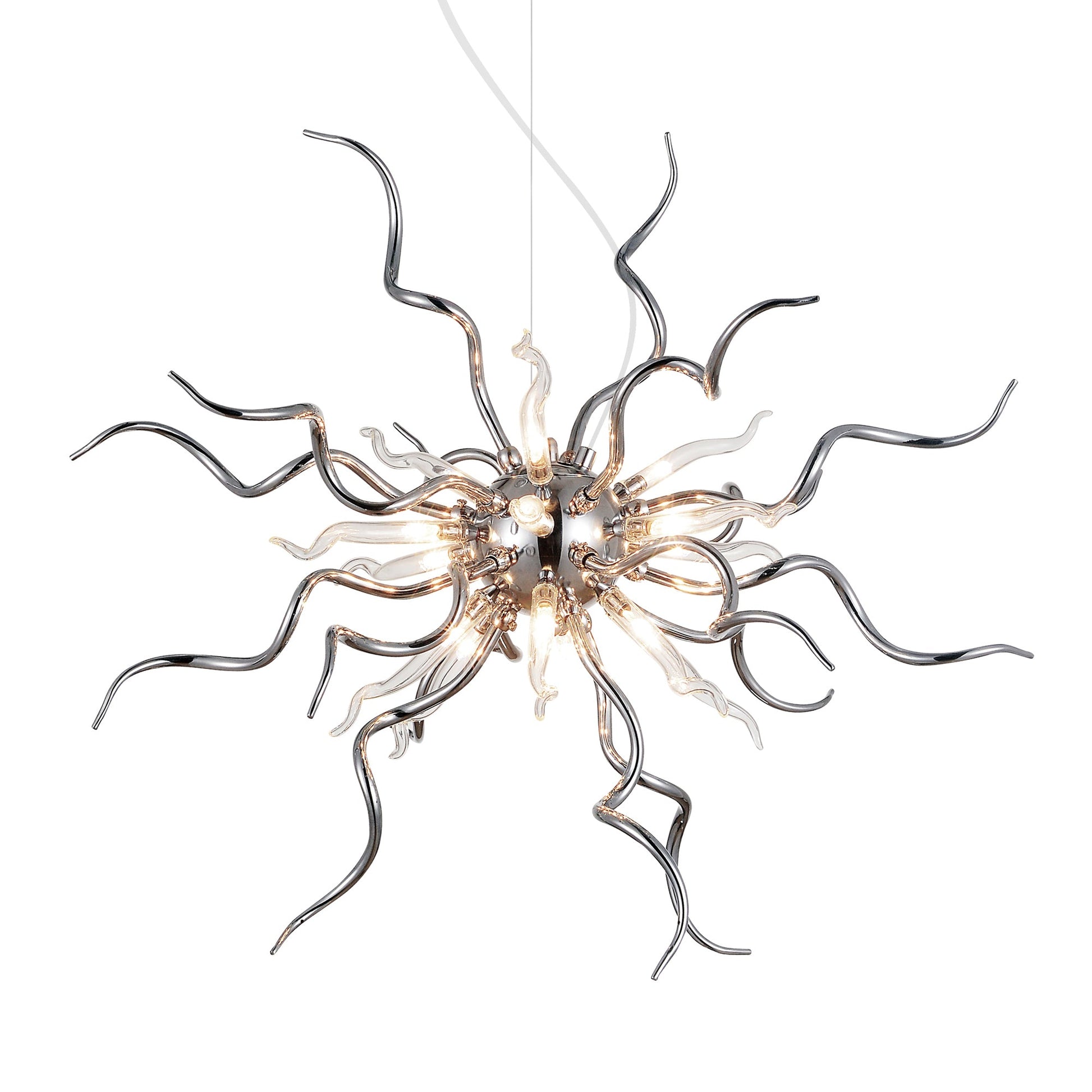 Twist 15 Light Chrome Chandelier - CWI Lighting