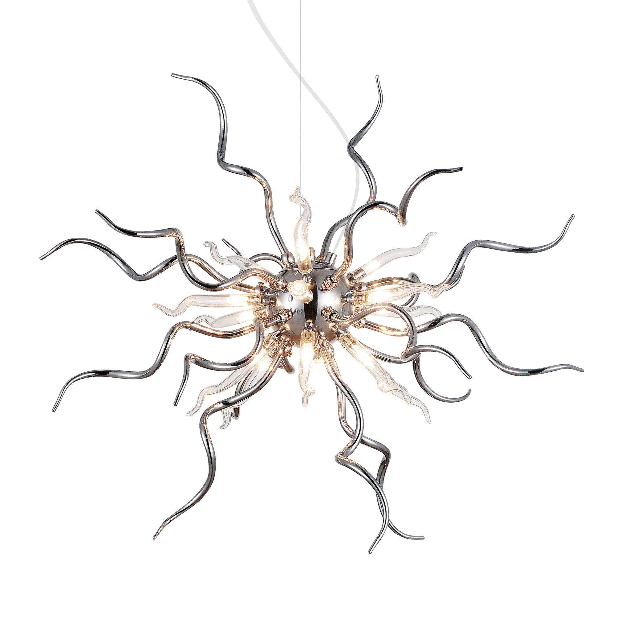 Twist 15 Light Chrome Chandelier - CWI Lighting
