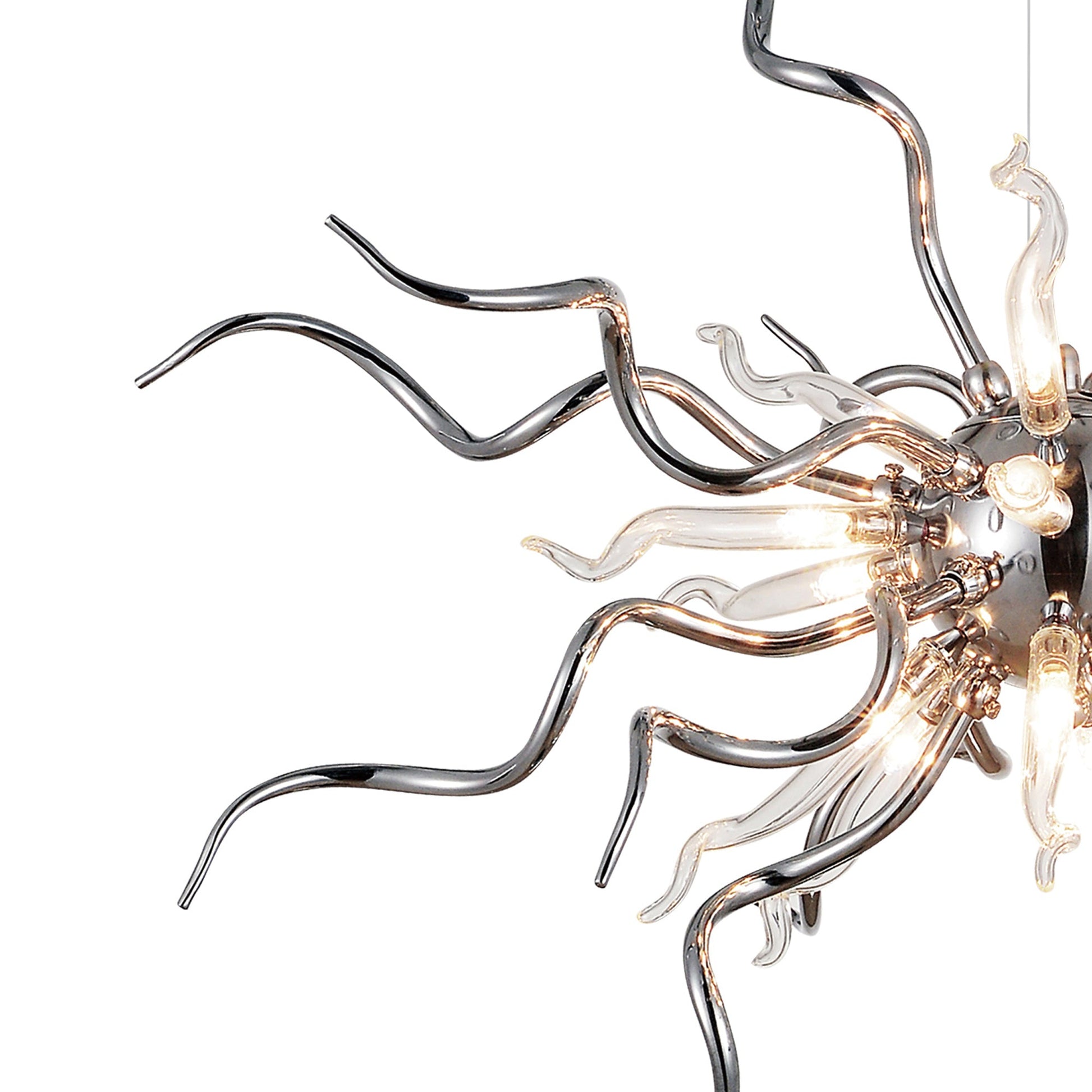 Twist 15 Light Chrome Chandelier - CWI Lighting