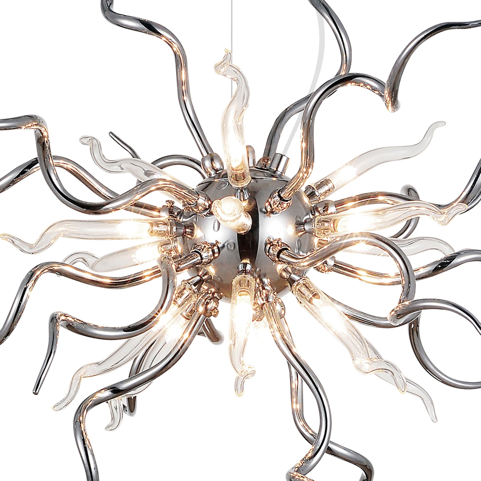 Twist 15 Light Chrome Chandelier - CWI Lighting
