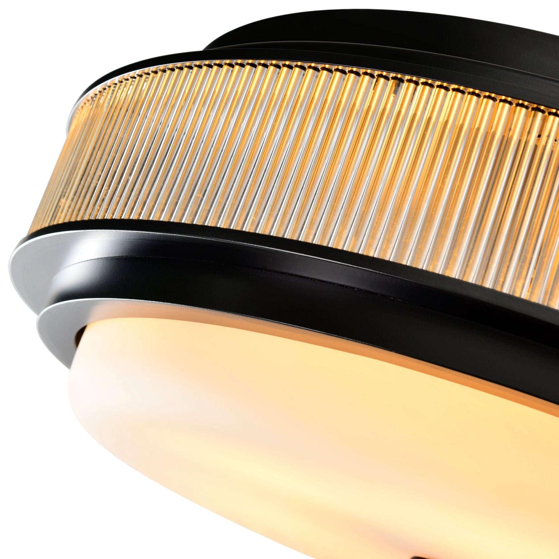 Valdivia 4 Light 18in Black Flush Mount - CWI Lighting