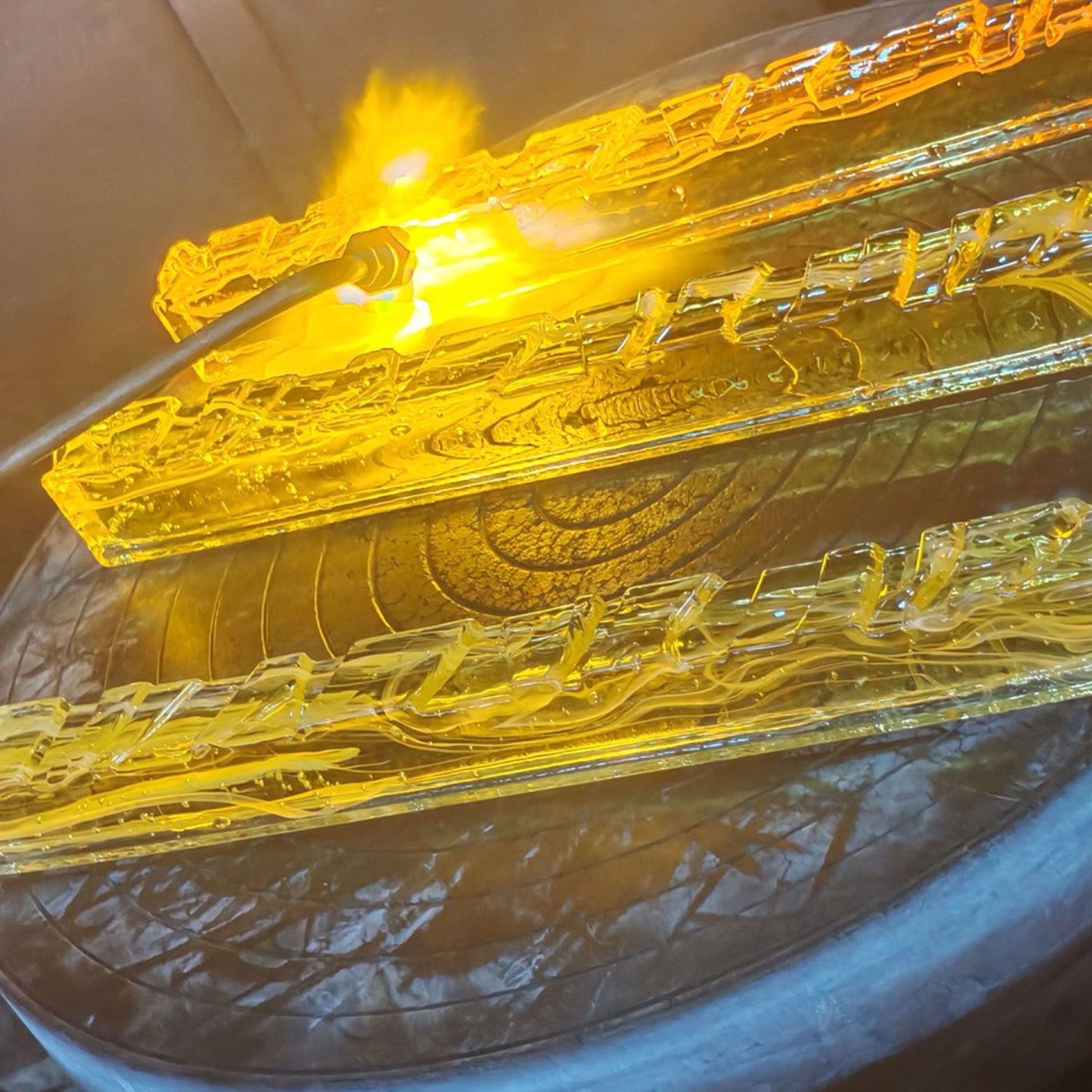 Valira Integrated LED 12in Brass Mini Pendant with Handcrafted Glass - CWI Lighting