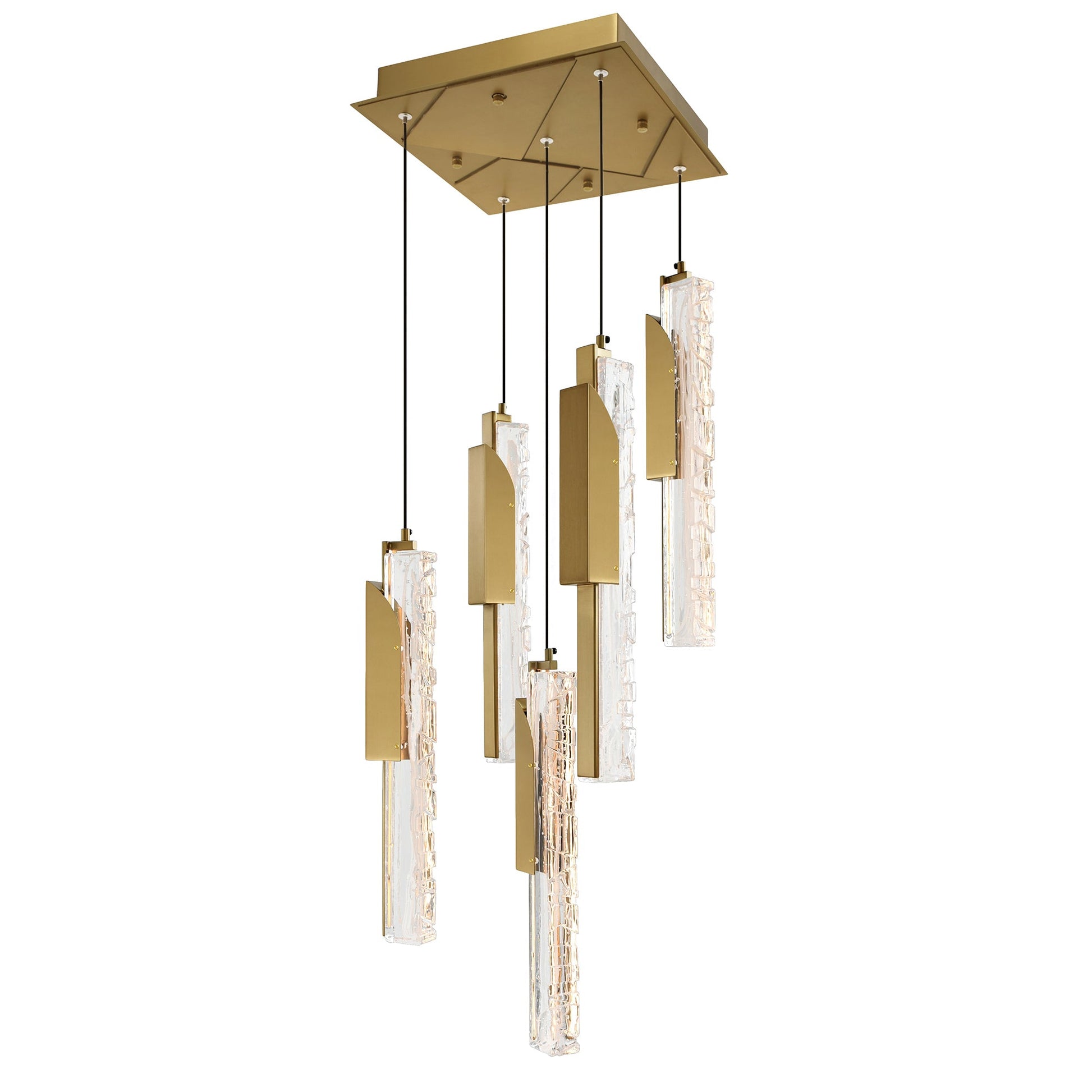 Valira Integrated LED 12in Brass Mini Pendant with Handcrafted Glass - CWI Lighting
