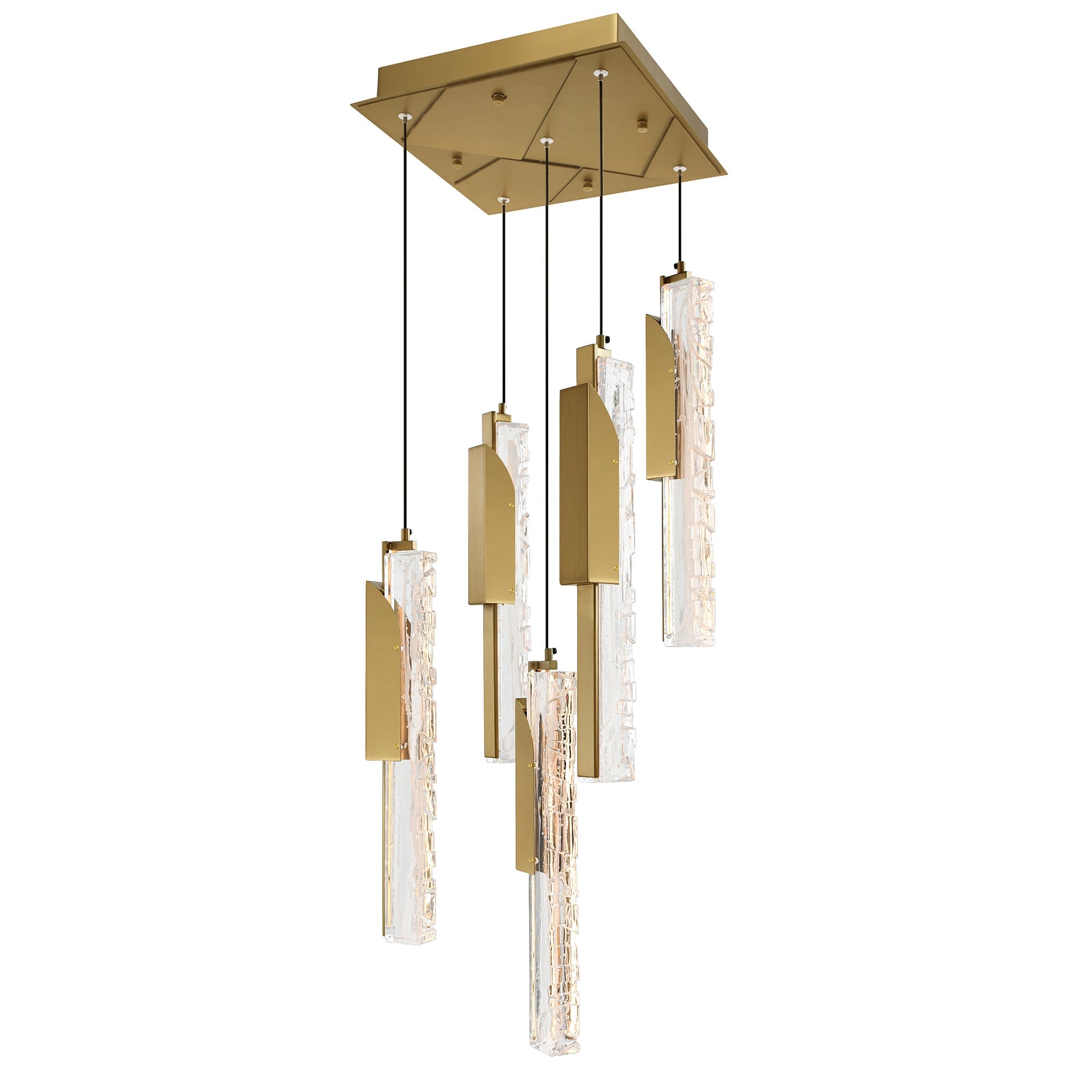 Valira Integrated LED 12in Brass Mini Pendant with Handcrafted Glass - CWI Lighting