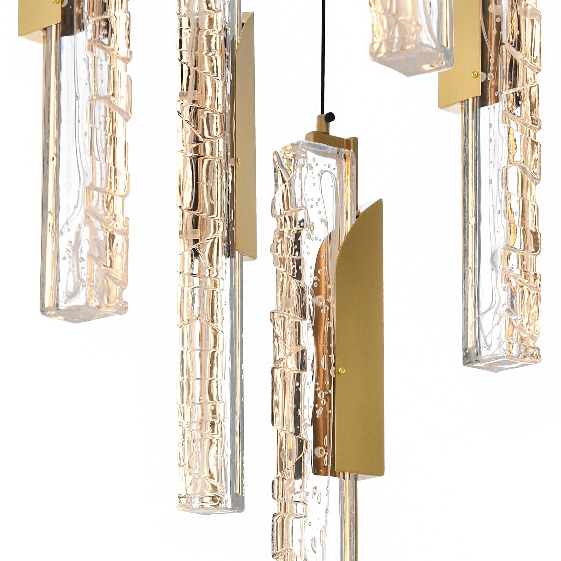 Valira Integrated LED 12in Brass Mini Pendant with Handcrafted Glass - CWI Lighting
