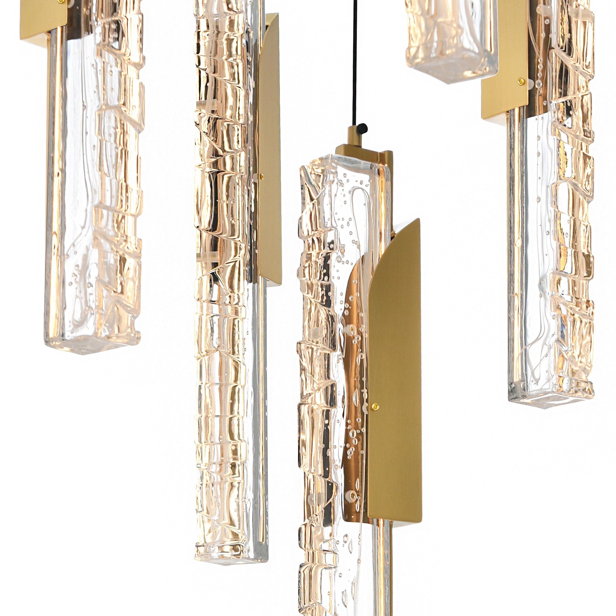 Valira Integrated LED 12in Brass Mini Pendant with Handcrafted Glass - CWI Lighting