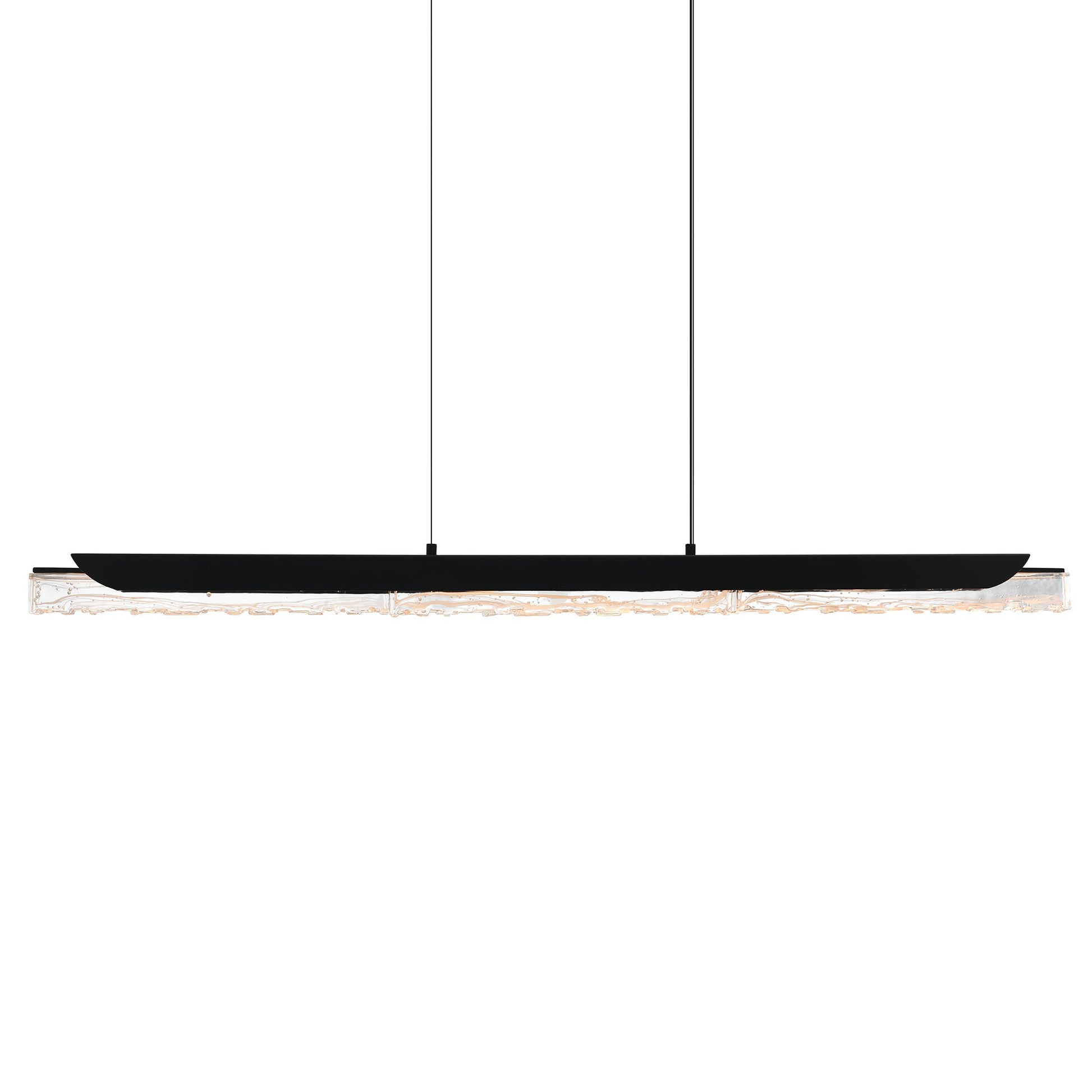 Valira Integrated LED 48in Black Chandelier with Handcrafted Glass - CWI Lighting