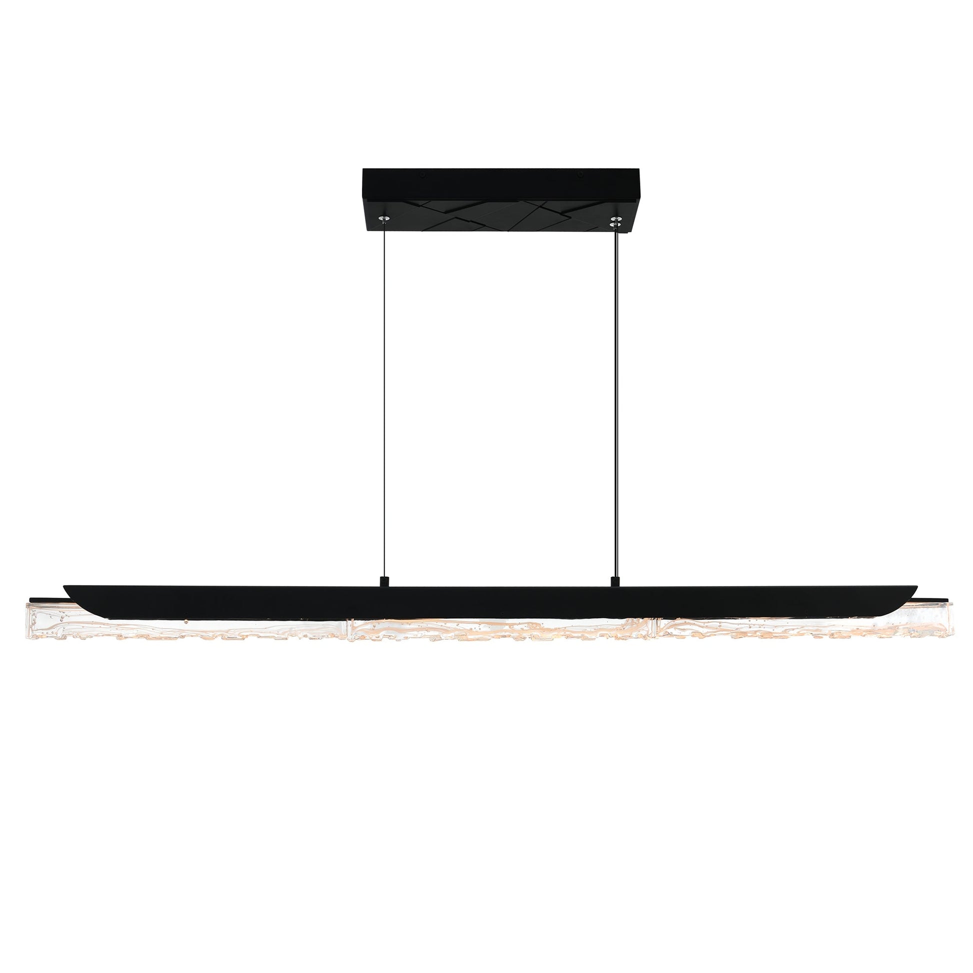 Valira Integrated LED 48in Black Chandelier with Handcrafted Glass - CWI Lighting