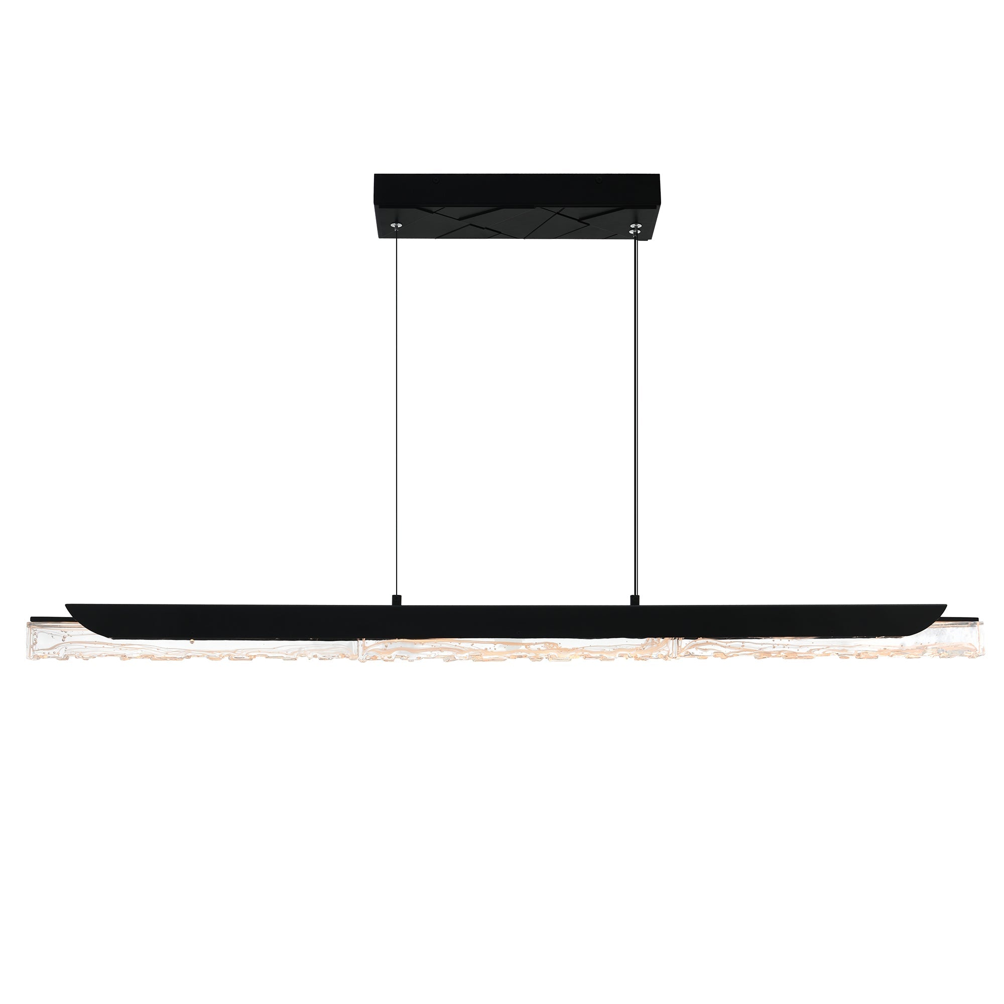 Valira Integrated LED 48in Black Chandelier with Handcrafted Glass - CWI Lighting