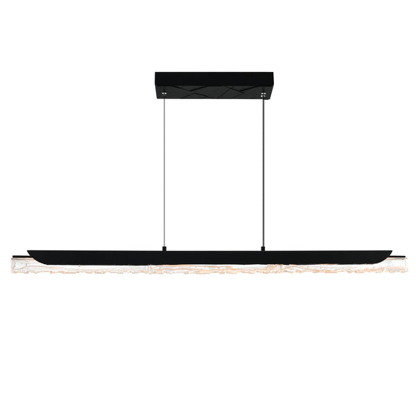 Valira Integrated LED 48in Black Chandelier with Handcrafted Glass - CWI Lighting