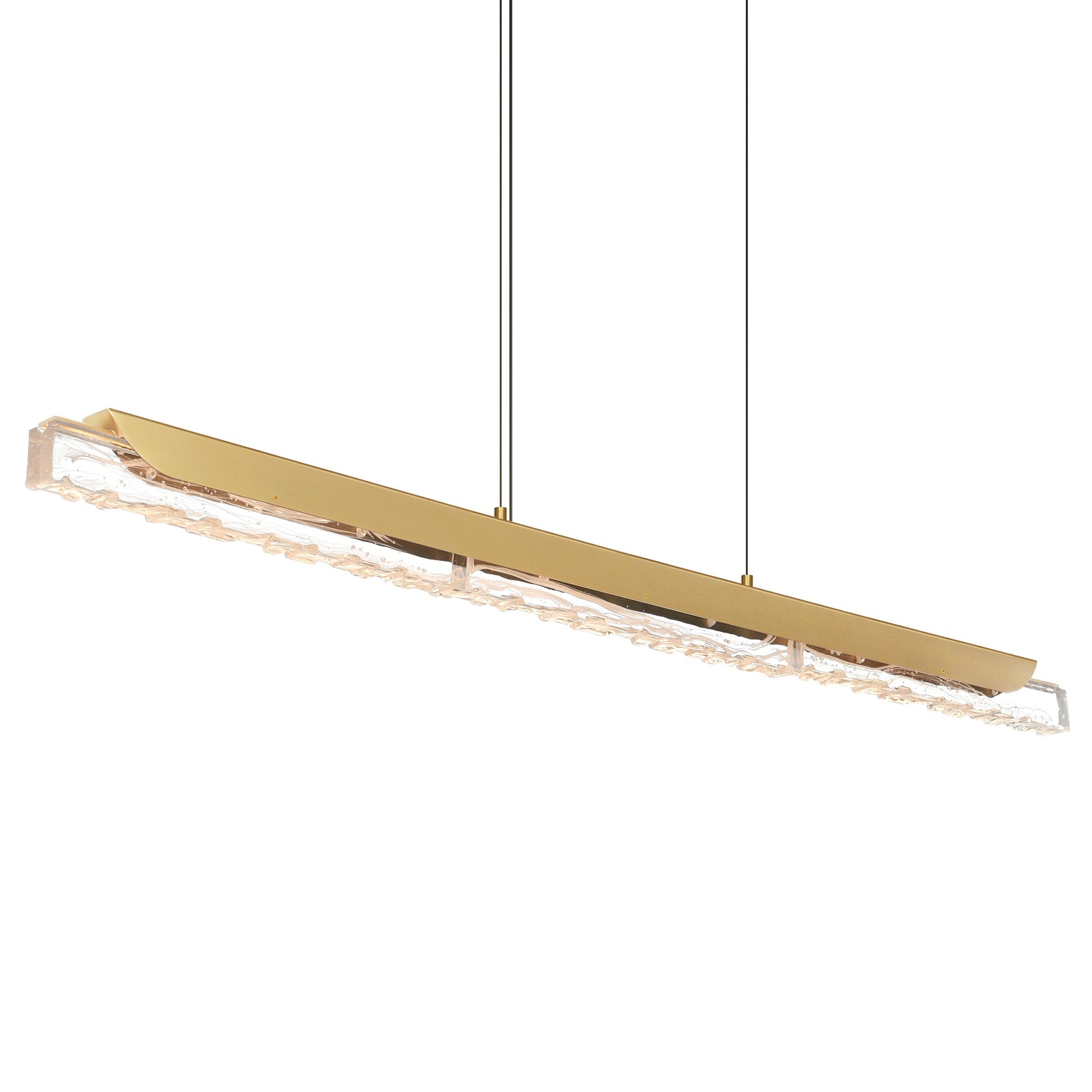 Valira Integrated LED 48in Brass Chandelier with Handcrafted Glass - CWI Lighting