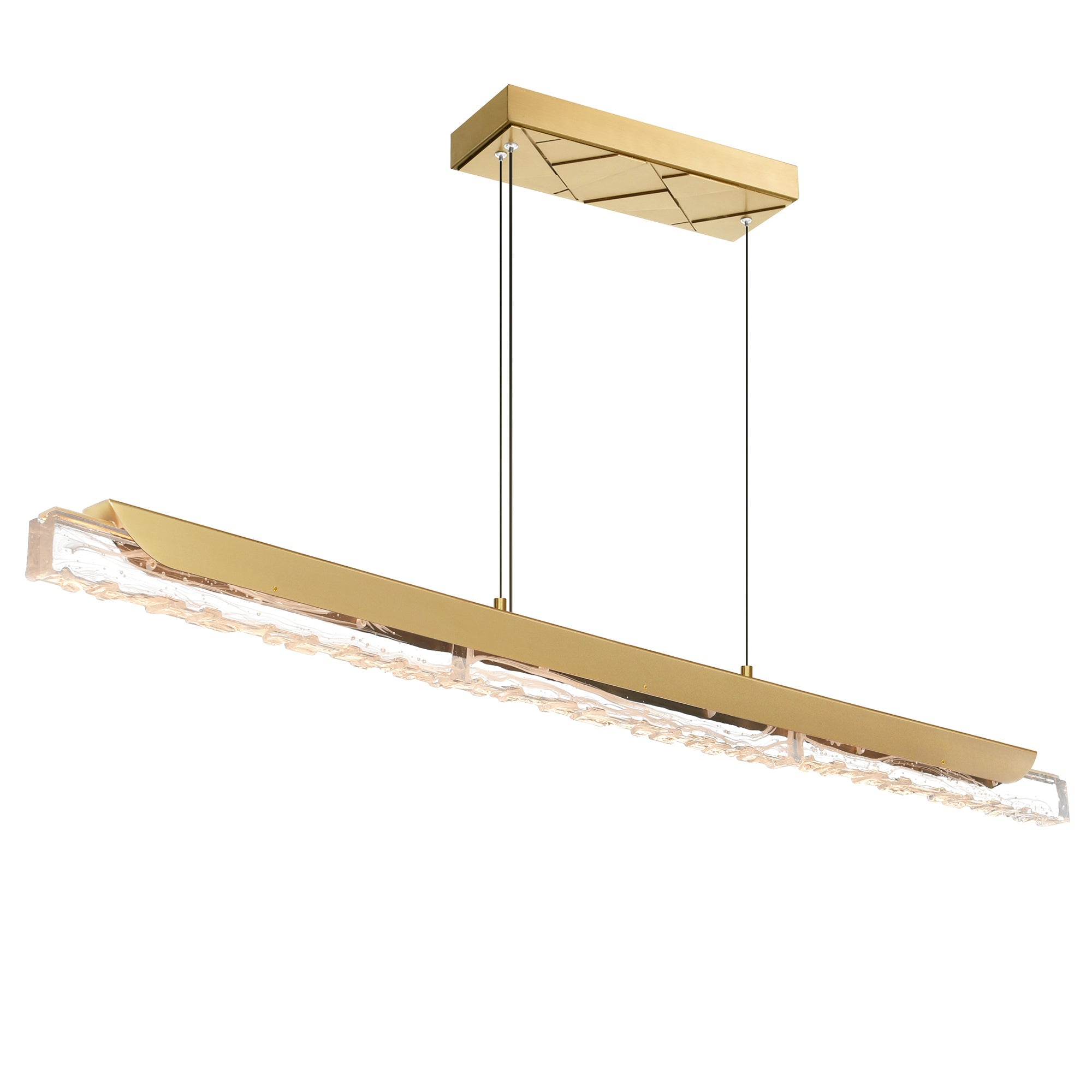 Valira Integrated LED 48in Brass Chandelier with Handcrafted Glass - CWI Lighting