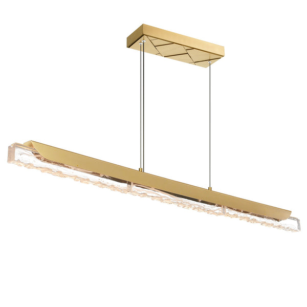 Valira Integrated LED 48in Brass Chandelier with Handcrafted Glass - CWI Lighting