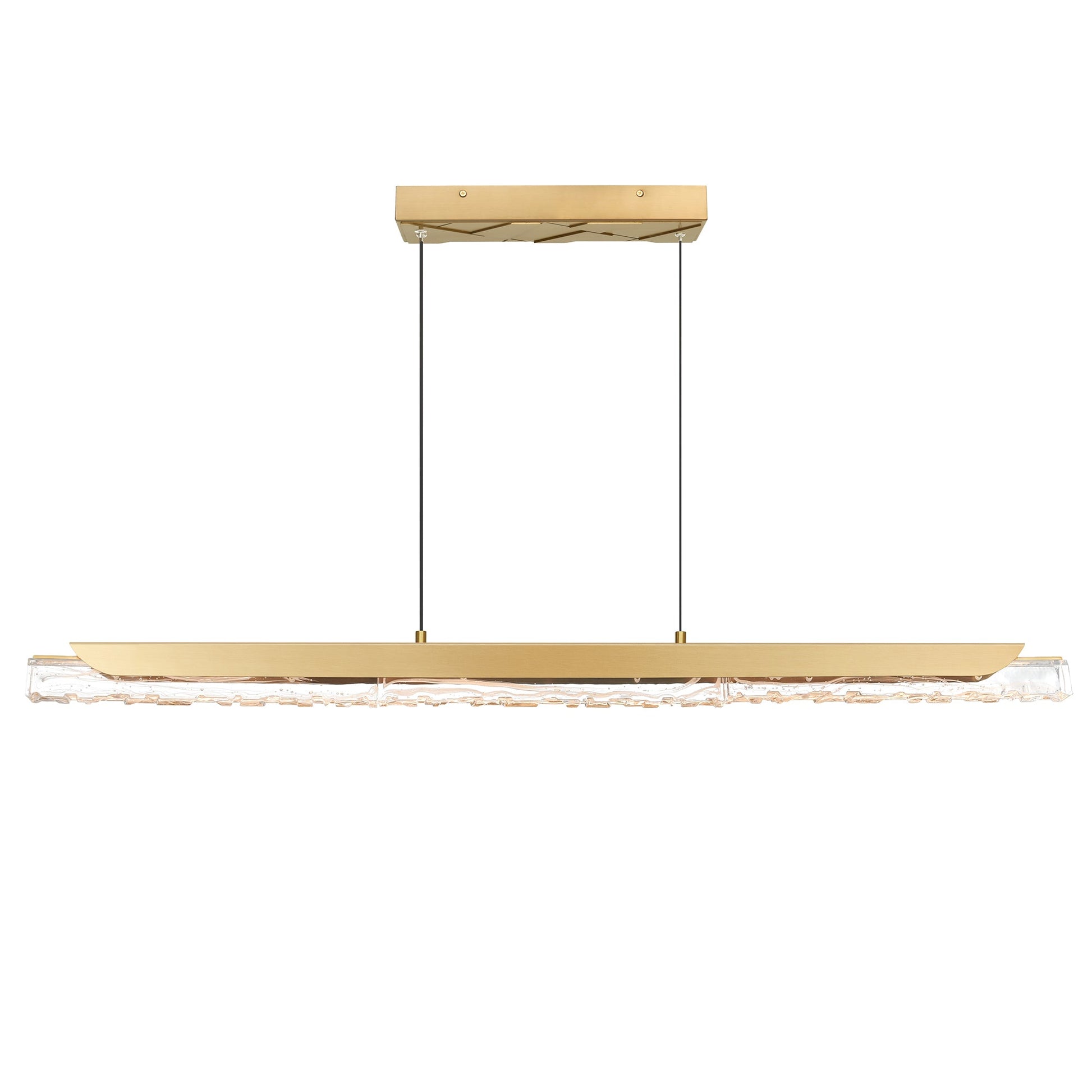 Valira Integrated LED 48in Brass Chandelier with Handcrafted Glass - CWI Lighting