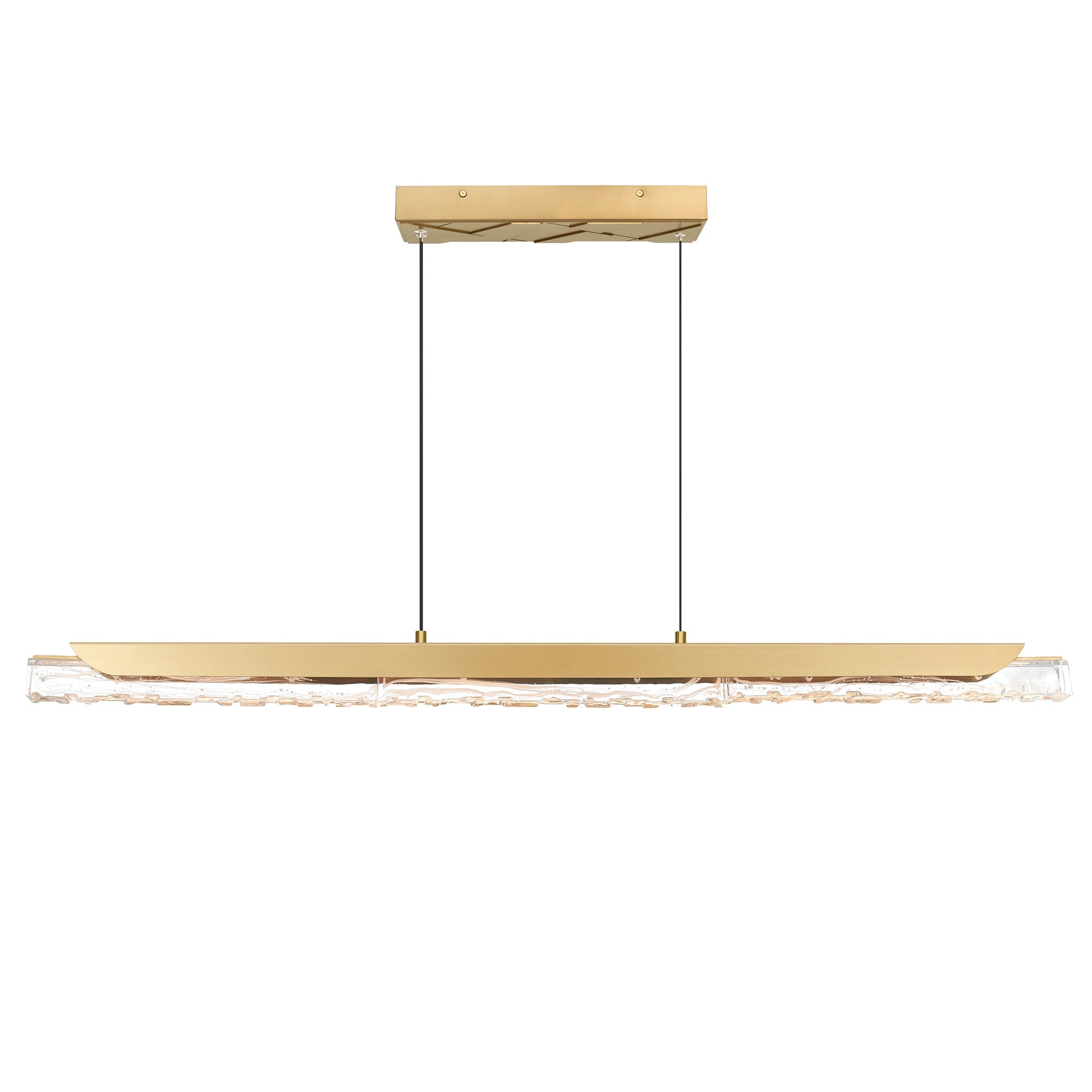 Valira Integrated LED 48in Brass Chandelier with Handcrafted Glass - CWI Lighting