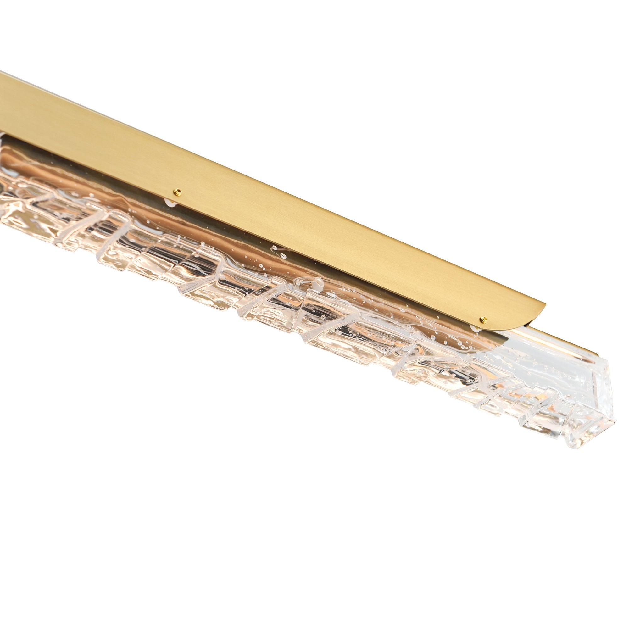 Valira Integrated LED 48in Brass Chandelier with Handcrafted Glass - CWI Lighting