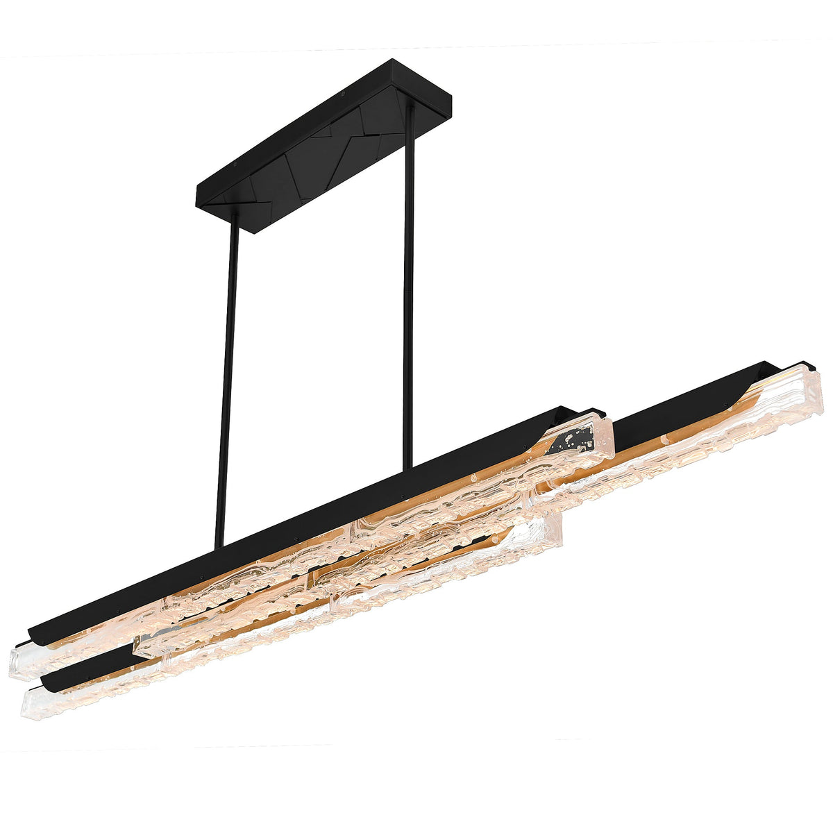 Valira Integrated LED 60in Black Chandelier with Handcrafted Glass - CWI Lighting