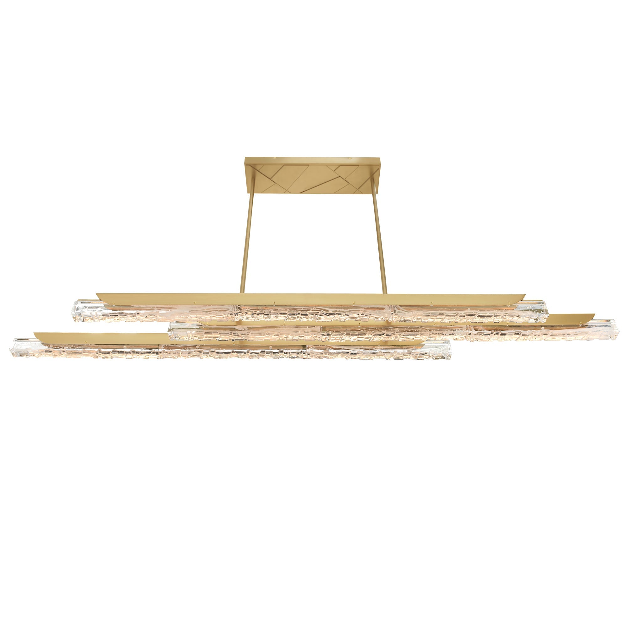 Valira Integrated LED 60in Brass Chandelier with Handcrafted Glass - CWI Lighting