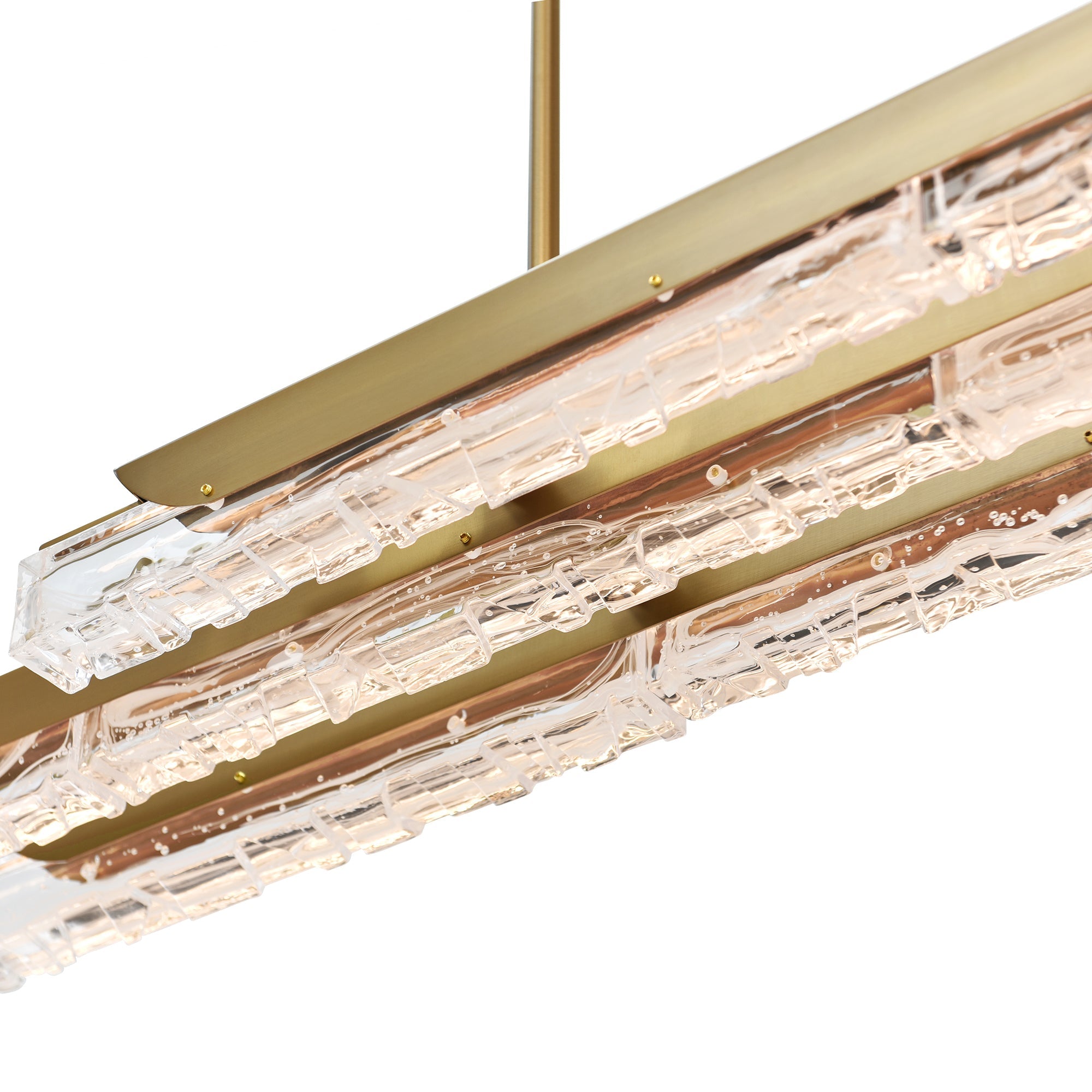 Valira Integrated LED 60in Brass Chandelier with Handcrafted Glass - CWI Lighting
