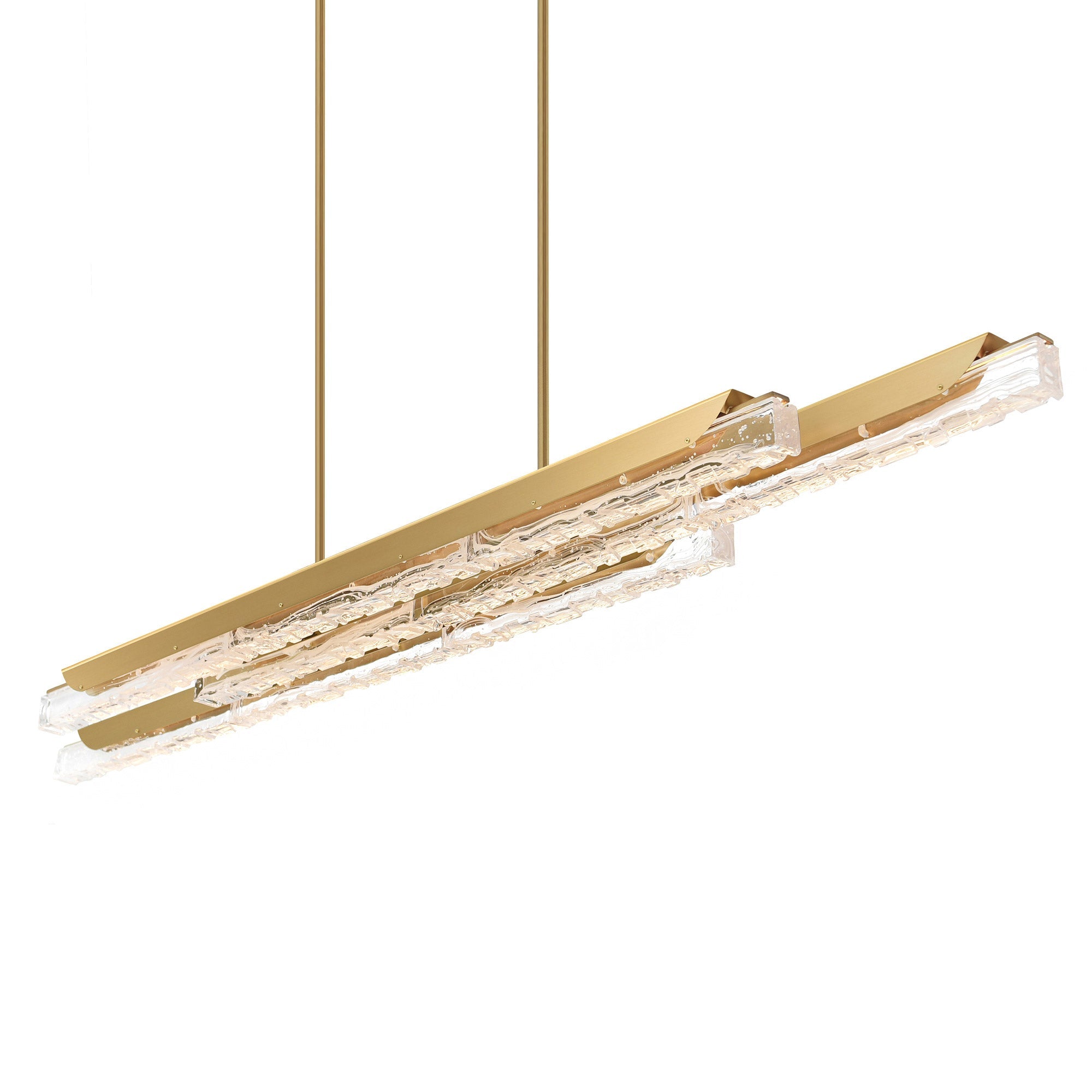 Valira Integrated LED 60in Brass Chandelier with Handcrafted Glass - CWI Lighting