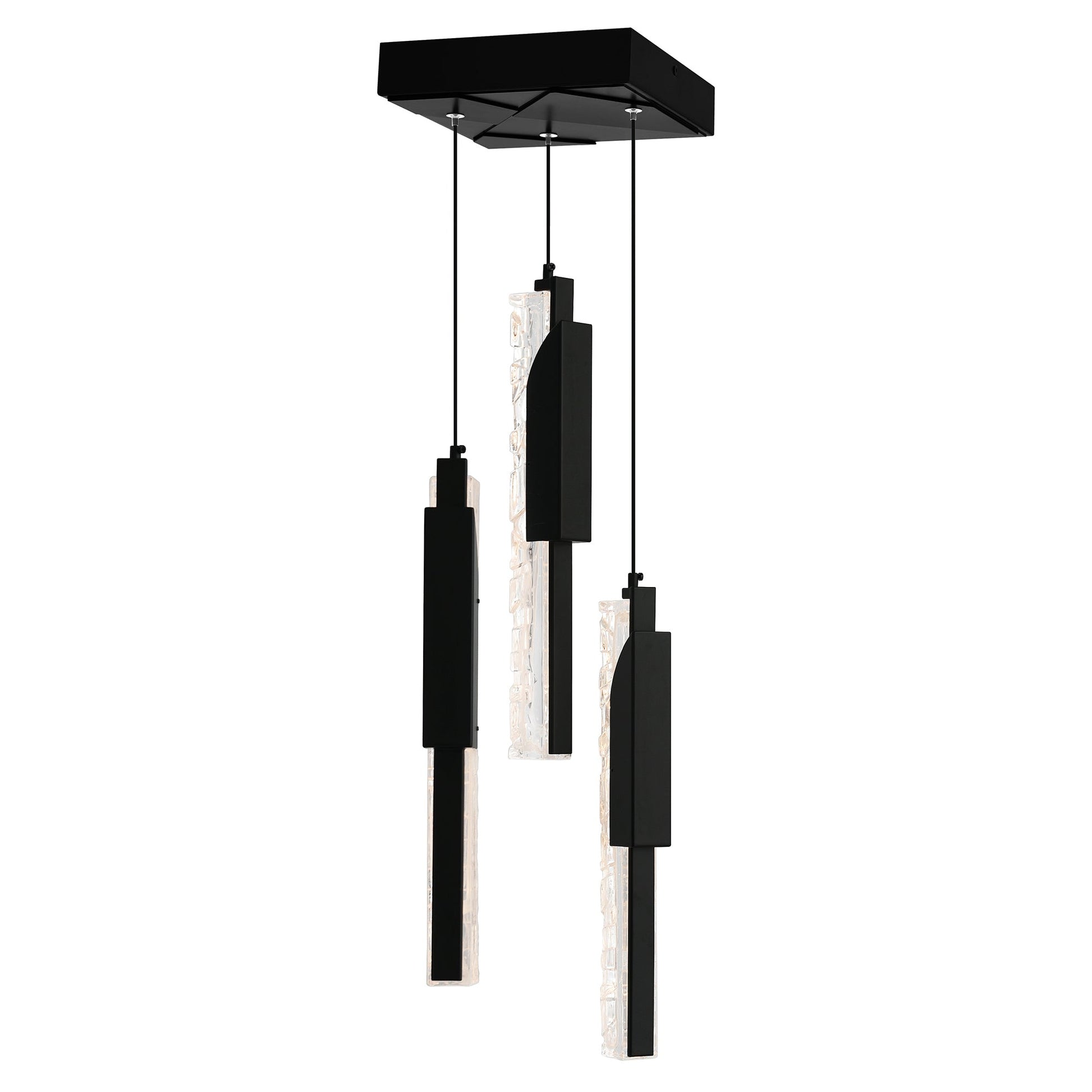 Valira Integrated LED 8in Black Mini Pendant with Handcrafted Glass - CWI Lighting