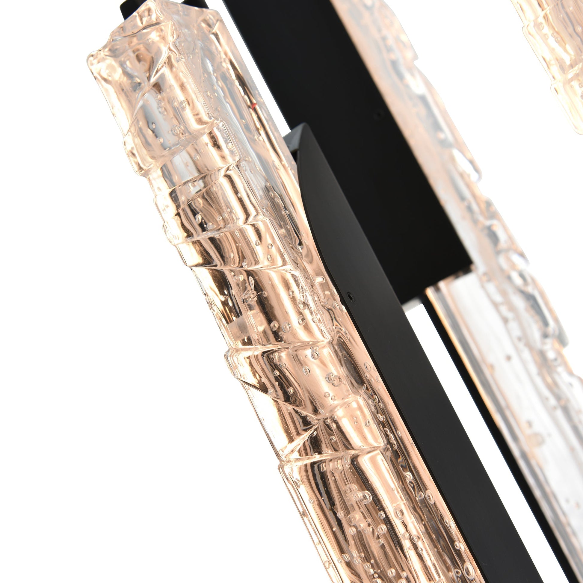 Valira Integrated LED 8in Black Mini Pendant with Handcrafted Glass - CWI Lighting