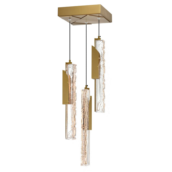 Valira Integrated LED 8in Brass Mini Pendant with Handcrafted Glass - CWI Lighting