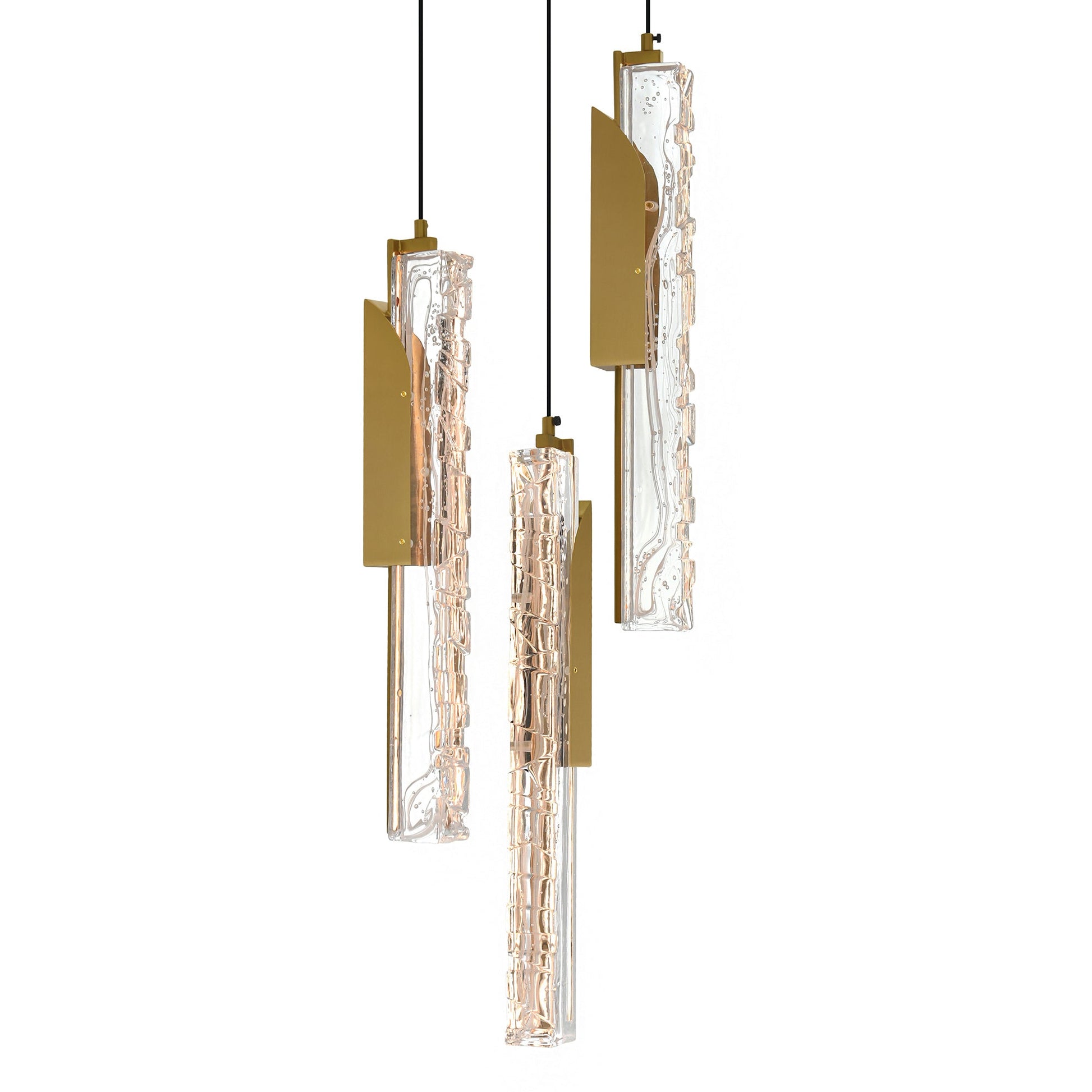Valira Integrated LED 8in Brass Mini Pendant with Handcrafted Glass - CWI Lighting