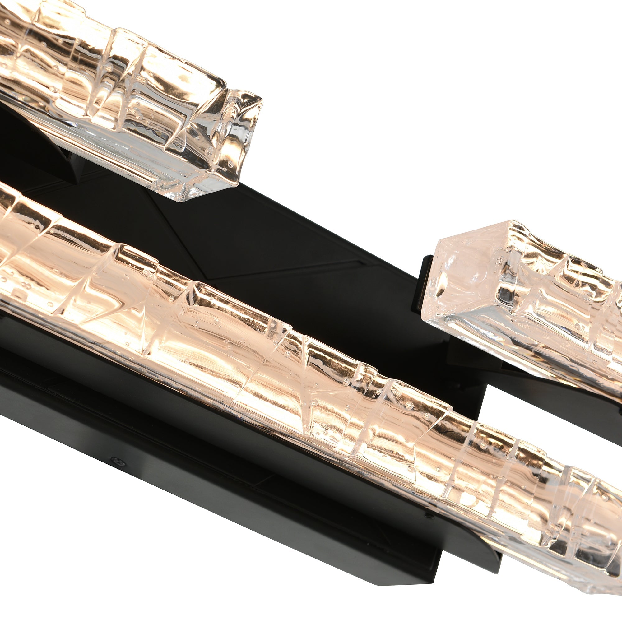 Valira Integrated LED Black Vanity Light with Handcrafted Glass - CWI Lighting