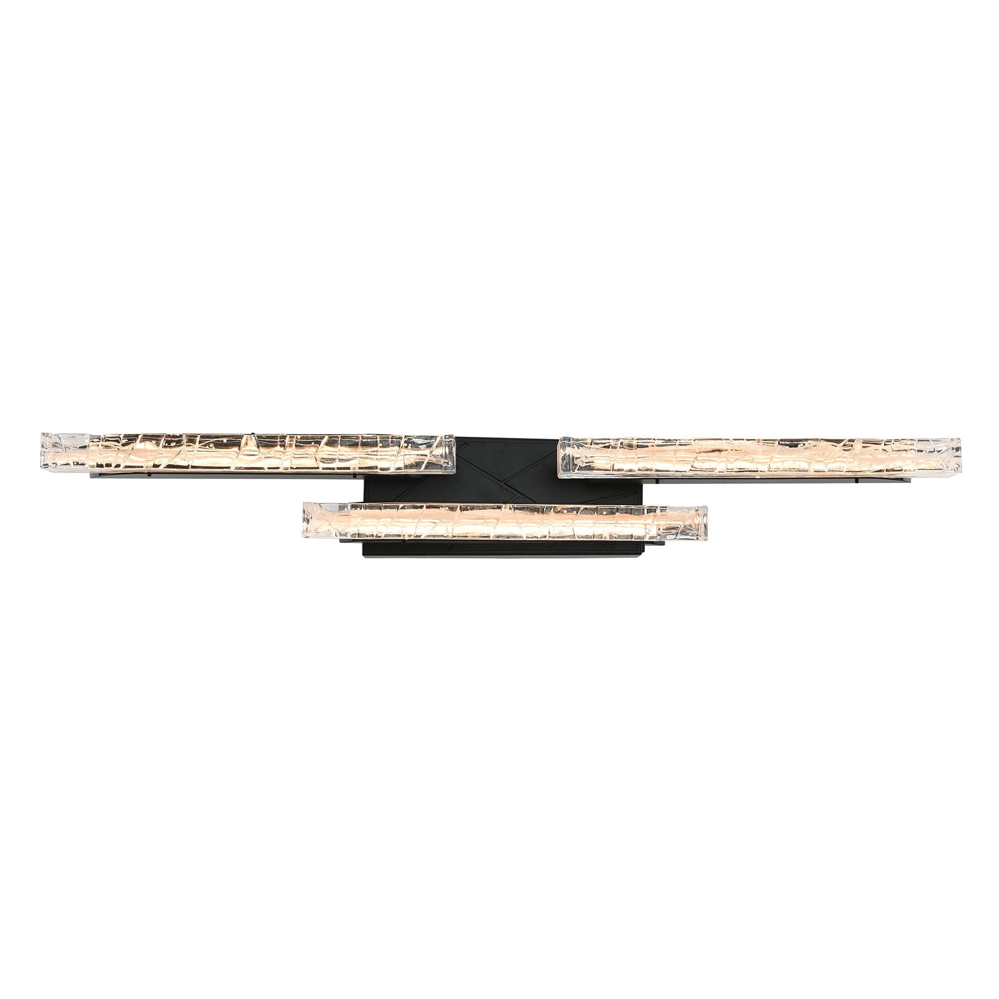 Valira Integrated LED Black Vanity Light with Handcrafted Glass - CWI Lighting