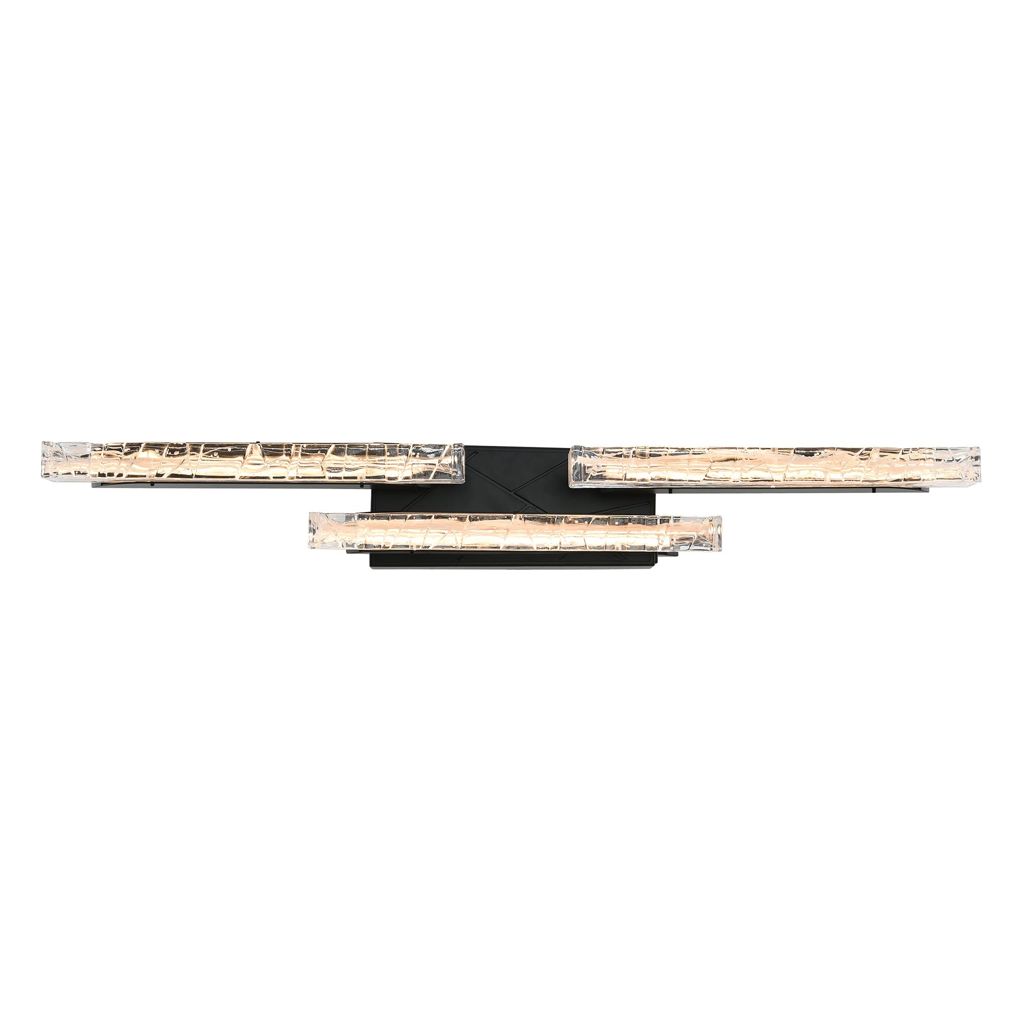 Valira Integrated LED Black Vanity Light with Handcrafted Glass - CWI Lighting