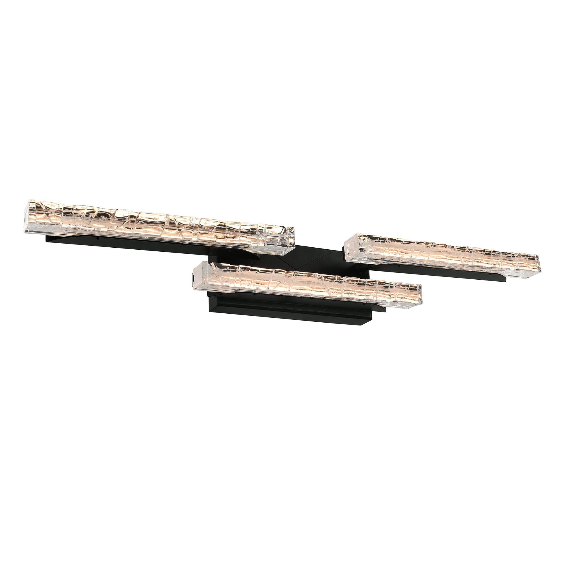 Valira Integrated LED Black Vanity Light with Handcrafted Glass - CWI Lighting