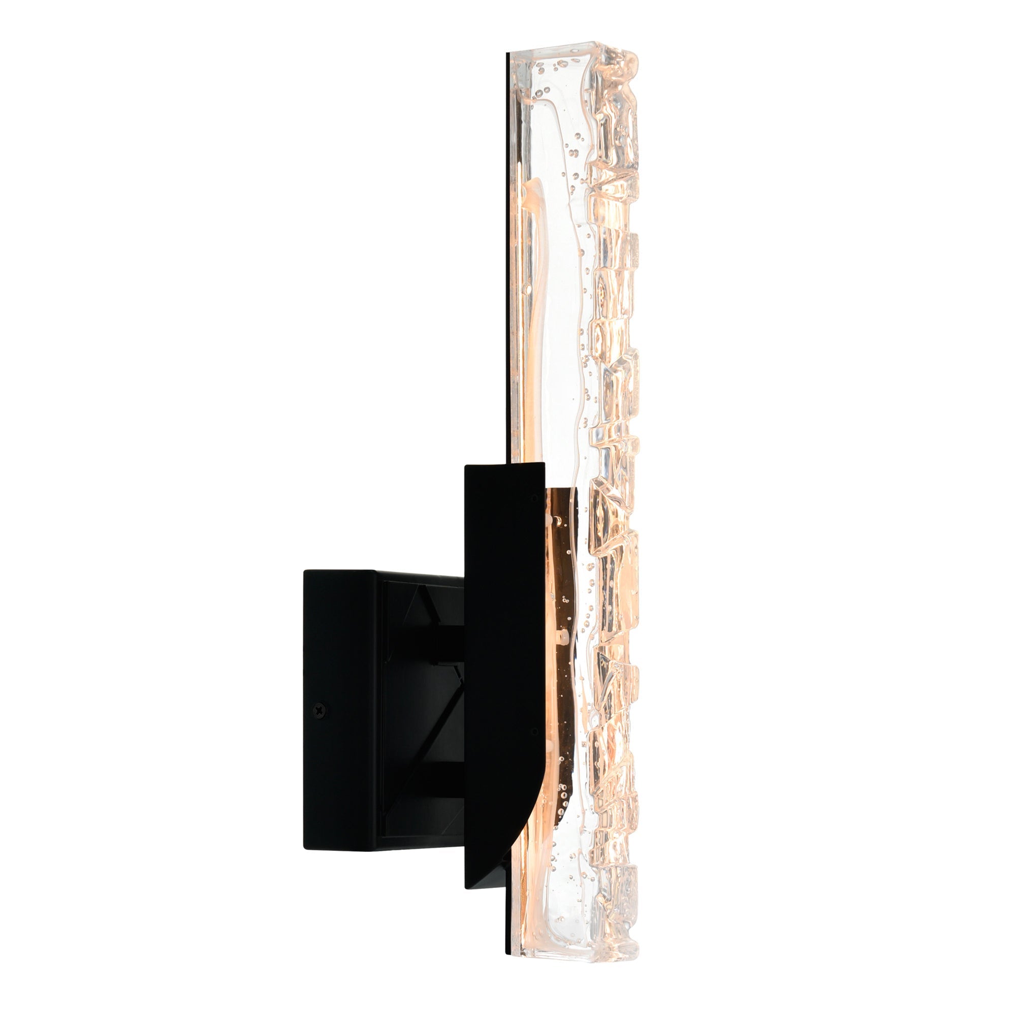 Valira Integrated LED Black Wall Light with Handcrafted Glass - CWI Lighting