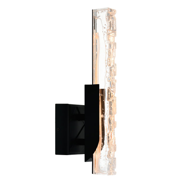 Valira Integrated LED Black Wall Light with Handcrafted Glass - CWI Lighting