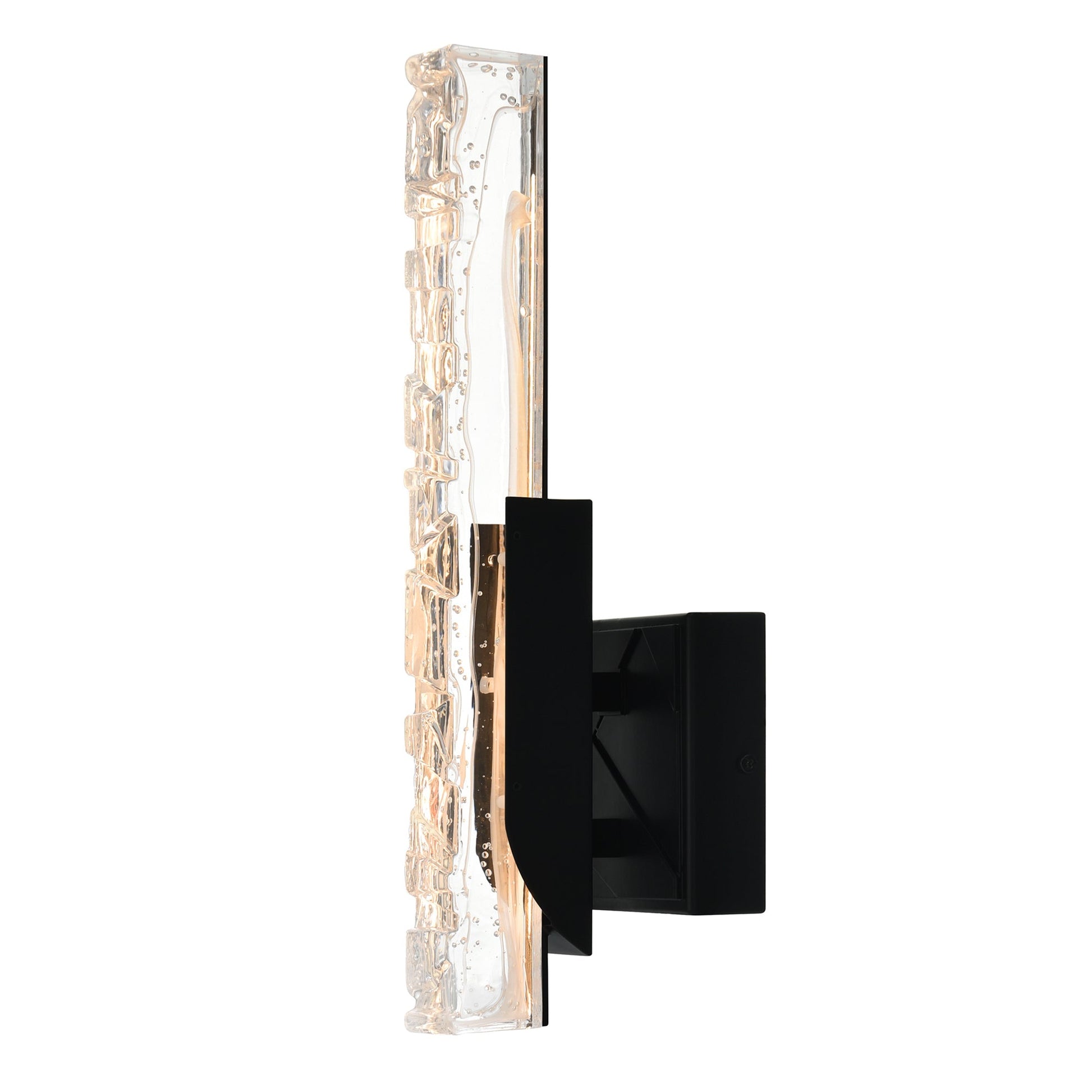 Valira Integrated LED Black Wall Light with Handcrafted Glass - CWI Lighting