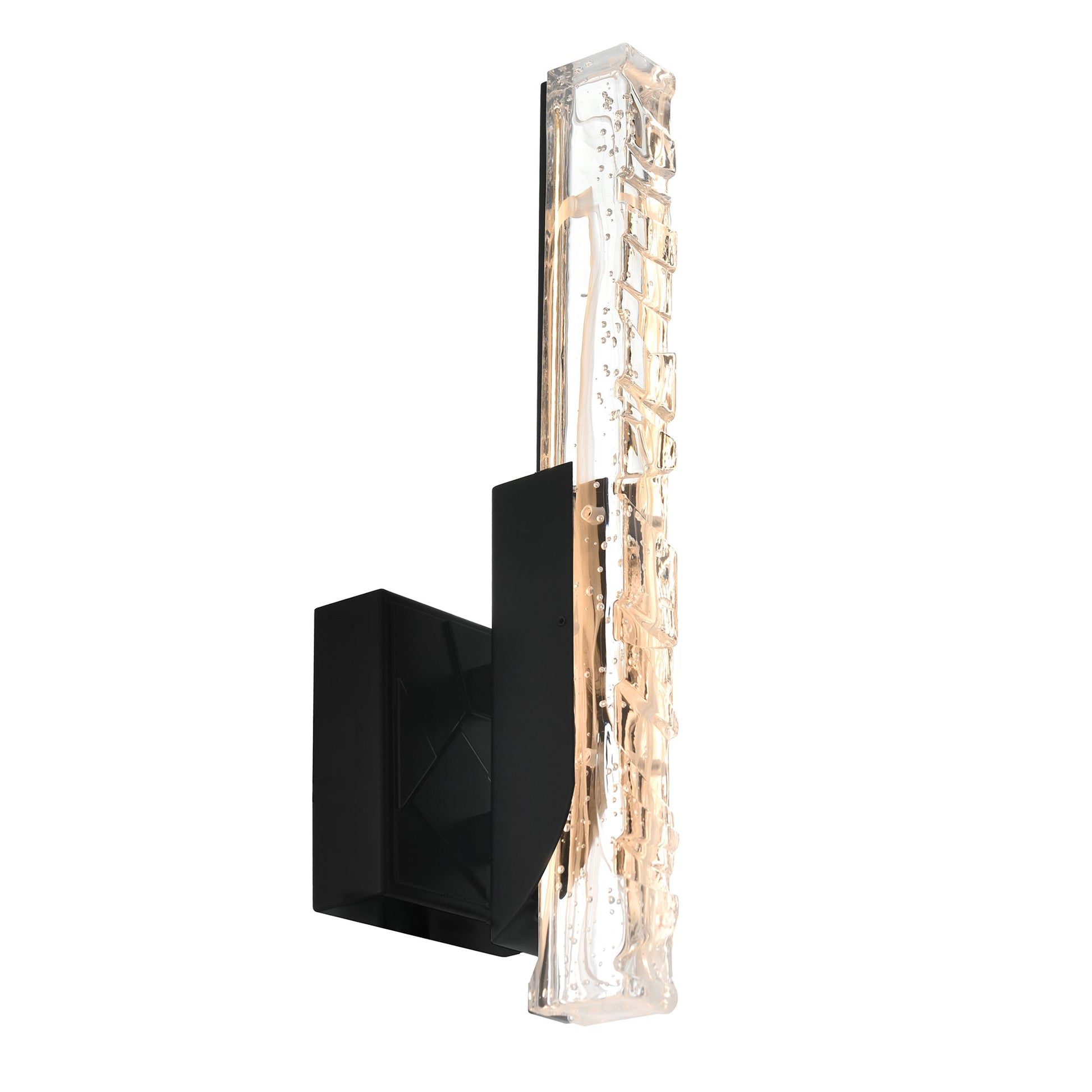 Valira Integrated LED Black Wall Light with Handcrafted Glass - CWI Lighting