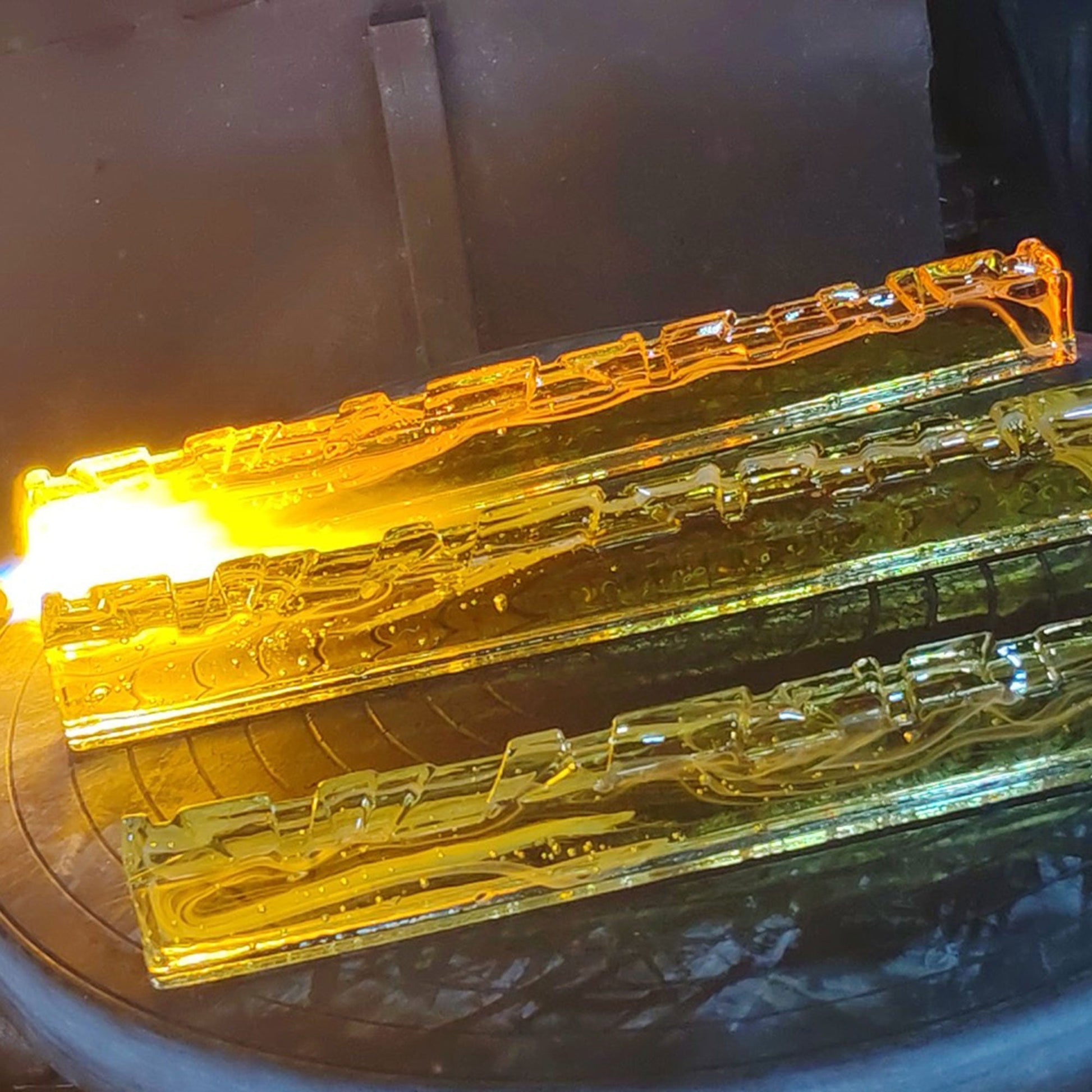 Valira Integrated LED Brass Wall Light with Handcrafted Glass - CWI Lighting