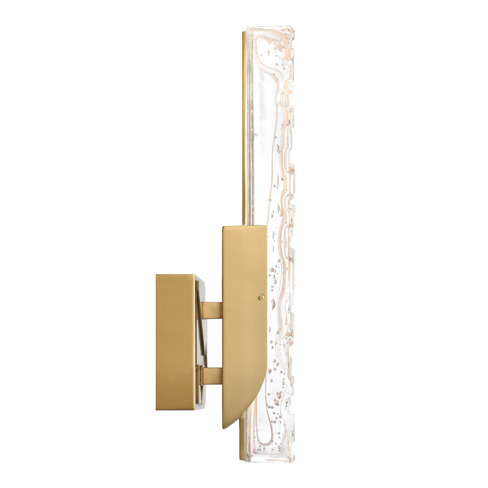 Valira Integrated LED Brass Wall Light with Handcrafted Glass - CWI Lighting