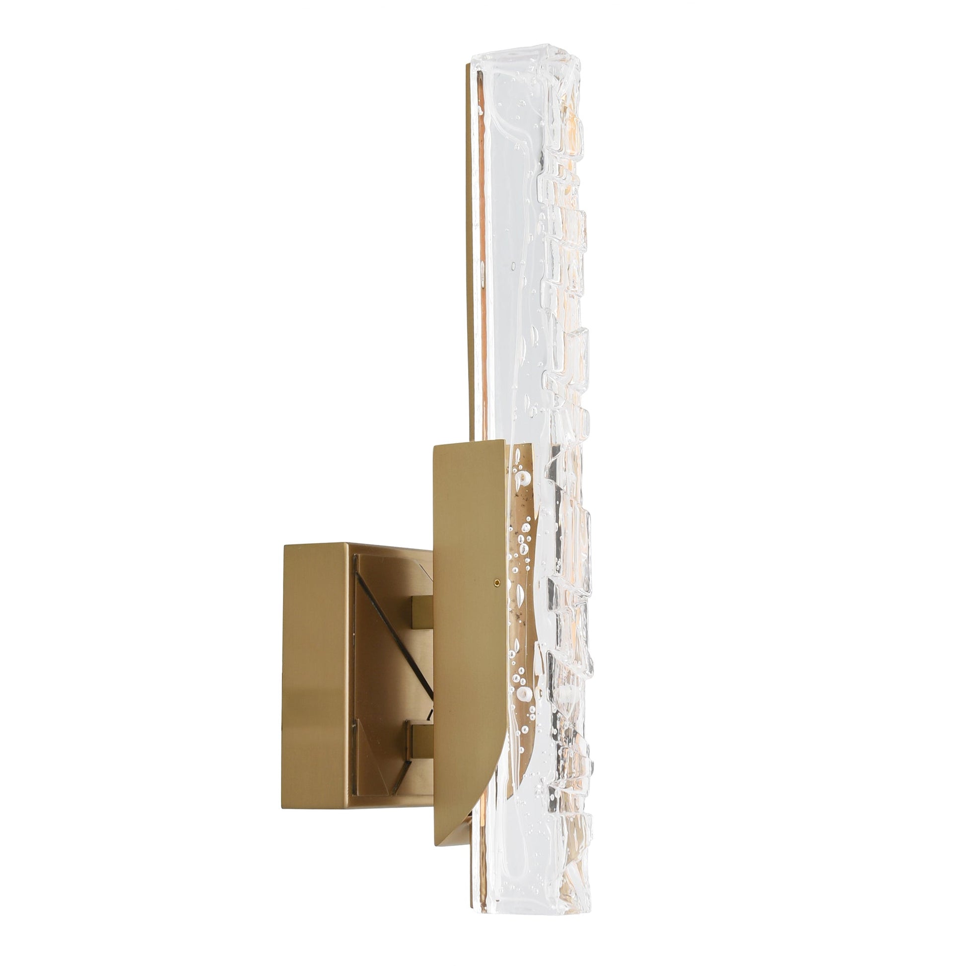 Valira Integrated LED Brass Wall Light with Handcrafted Glass - CWI Lighting