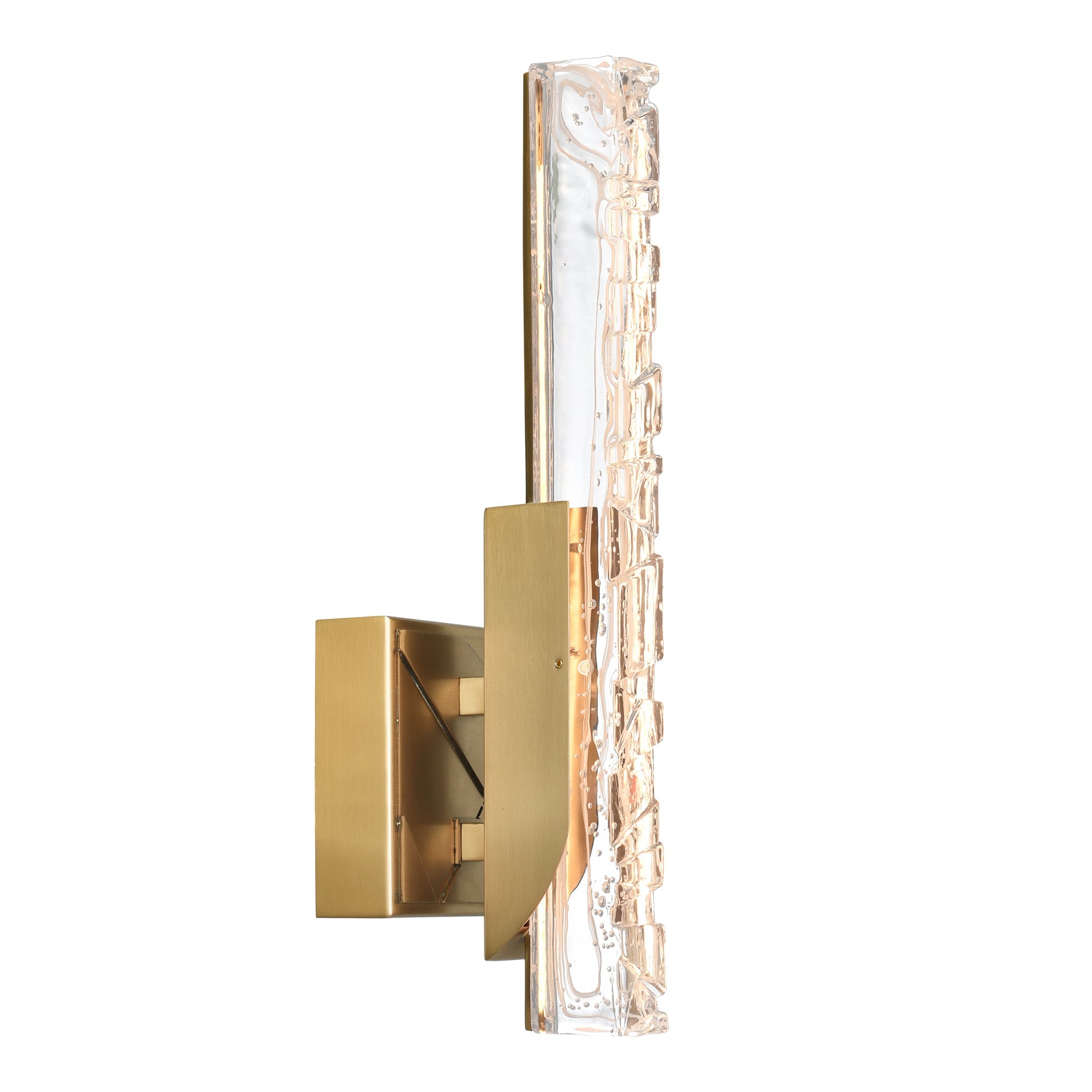 Valira Integrated LED Brass Wall Light with Handcrafted Glass - CWI Lighting