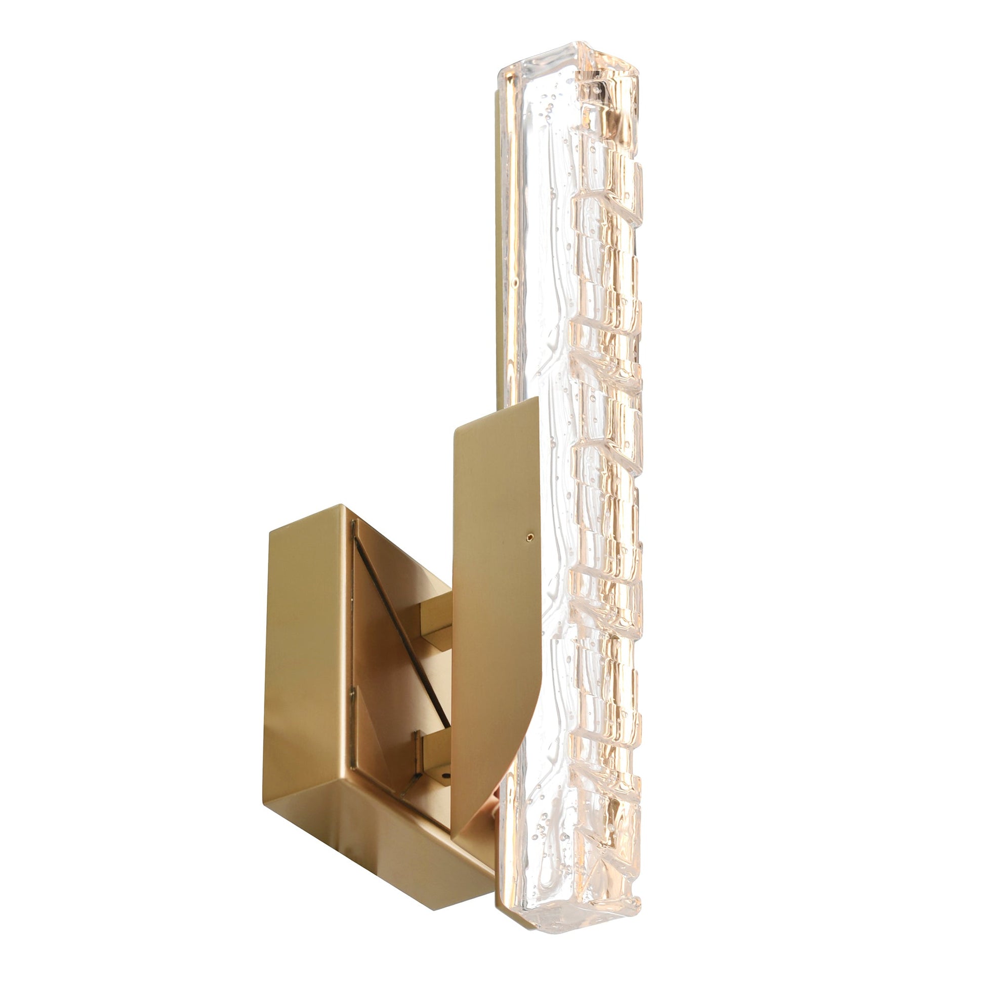 Valira Integrated LED Brass Wall Light with Handcrafted Glass - CWI Lighting