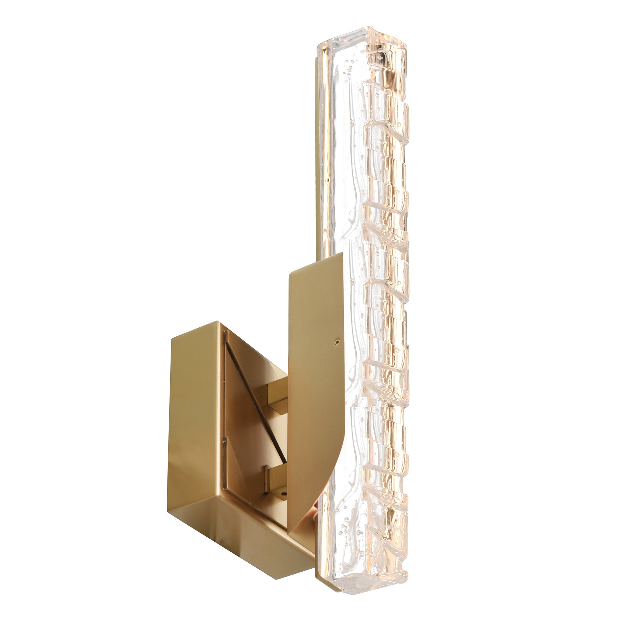 Valira Integrated LED Brass Wall Light with Handcrafted Glass - CWI Lighting