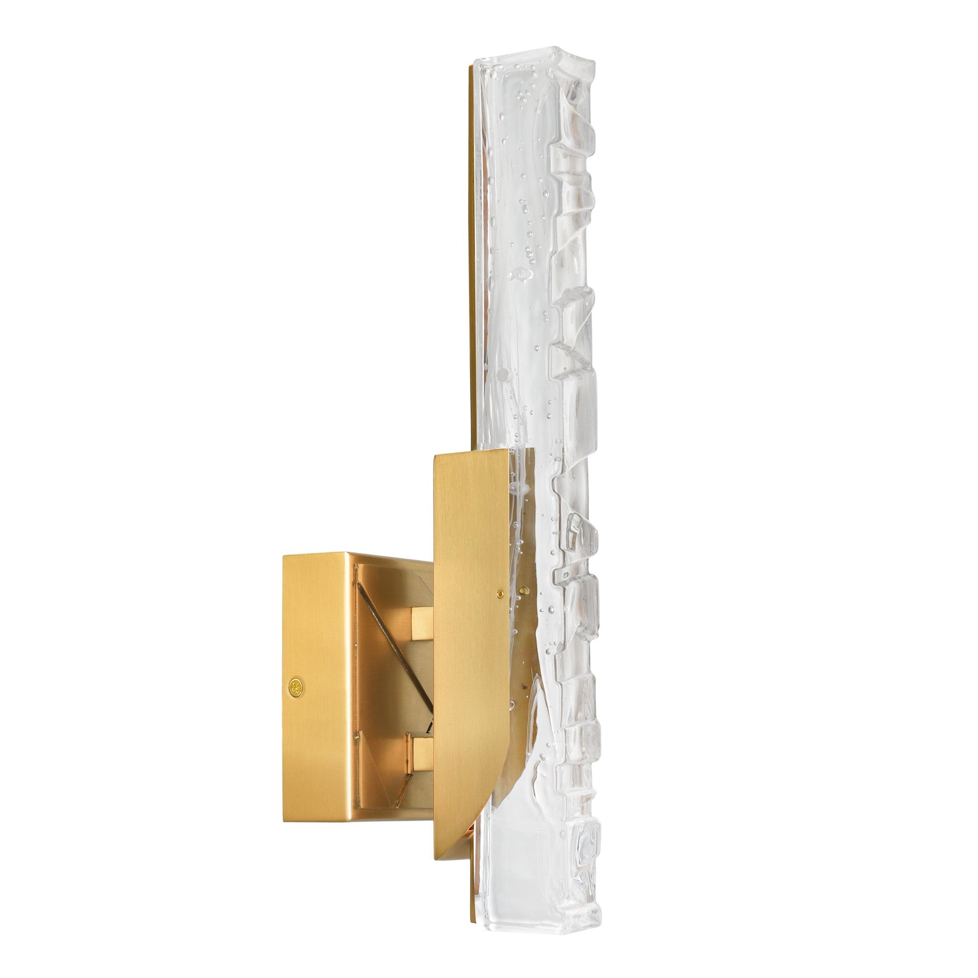 Valira Integrated LED Brass Wall Light with Handcrafted Glass - CWI Lighting