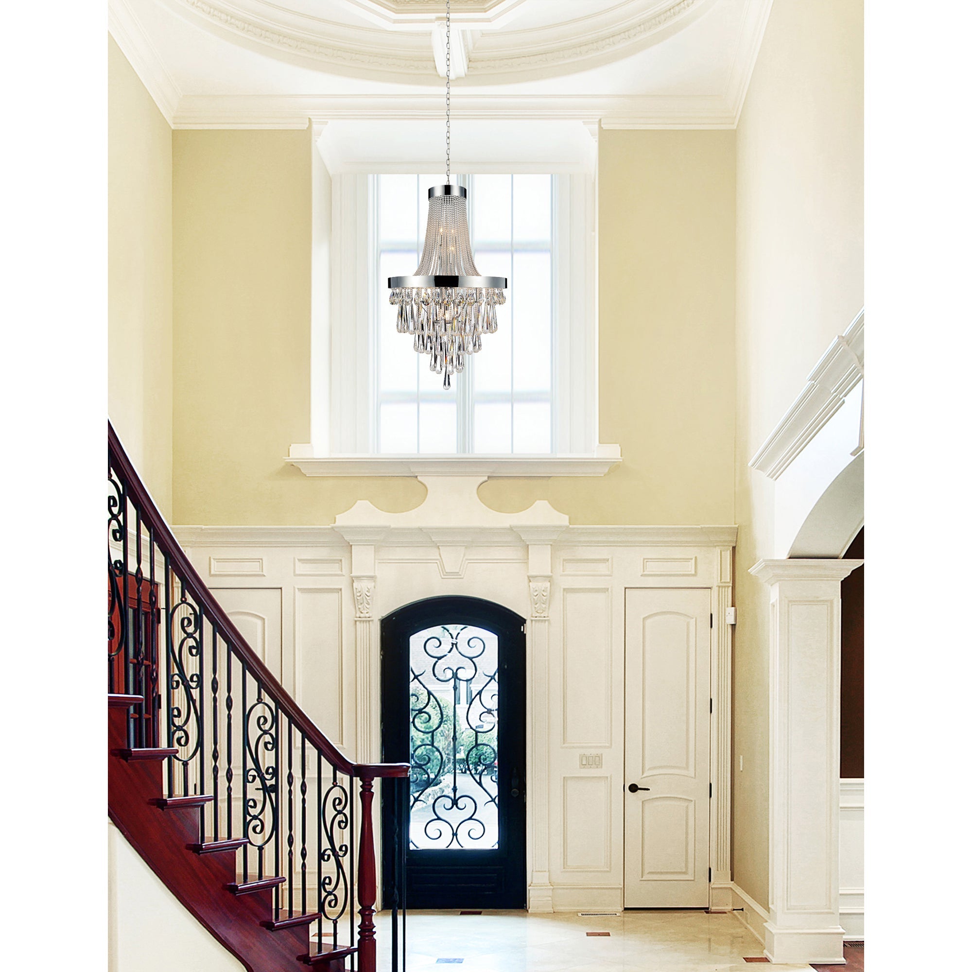 Vast 13 Light Down Chandelier With Chrome Finish - CWI Lighting