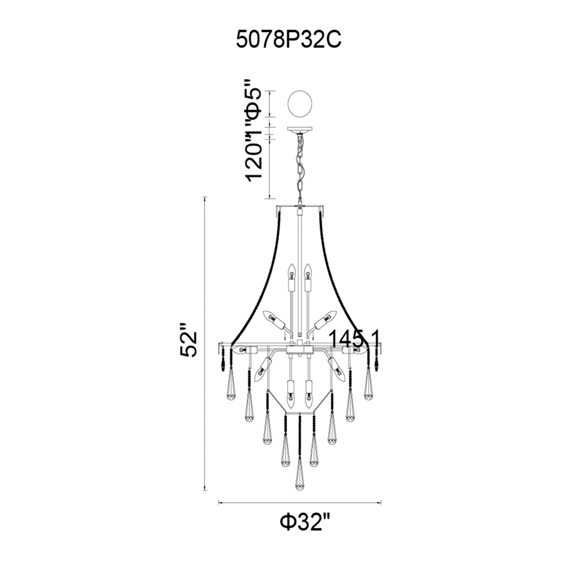 Vast 17 Light Down Chandelier With Chrome Finish - CWI Lighting
