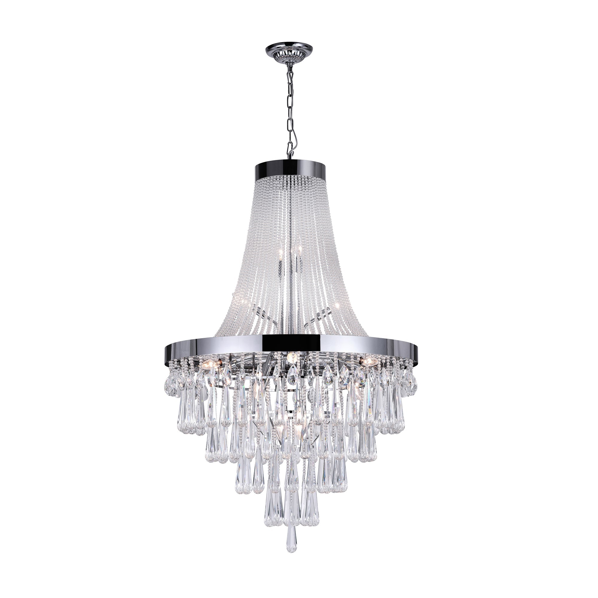 Vast 17 Light Down Chandelier With Chrome Finish - CWI Lighting