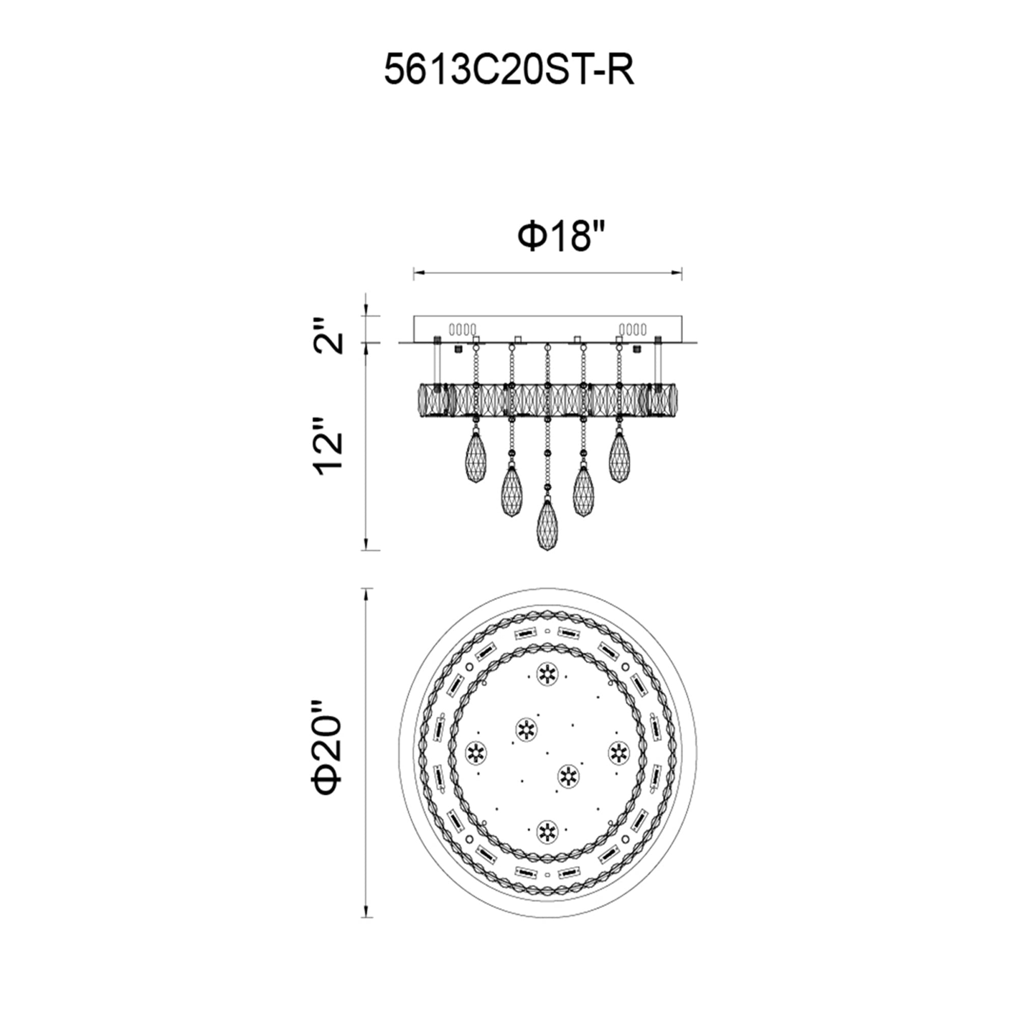 Veil Integrated LED Chrome Flush Mount - CWI Lighting