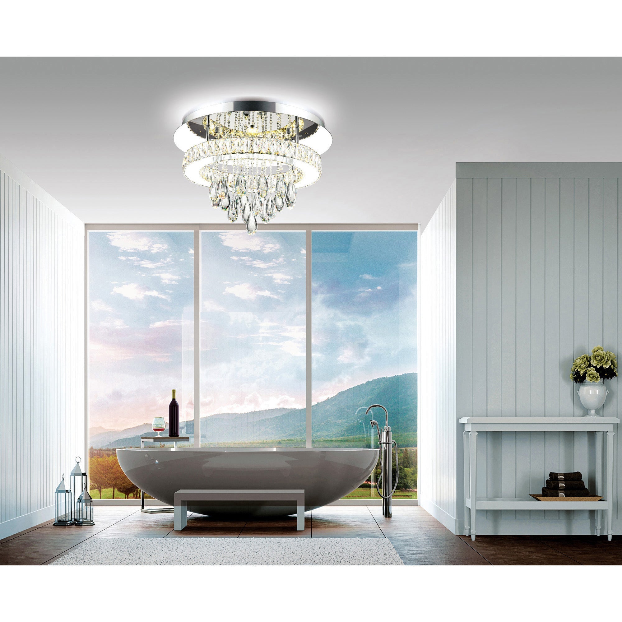 Veil Integrated LED Chrome Flush Mount - CWI Lighting